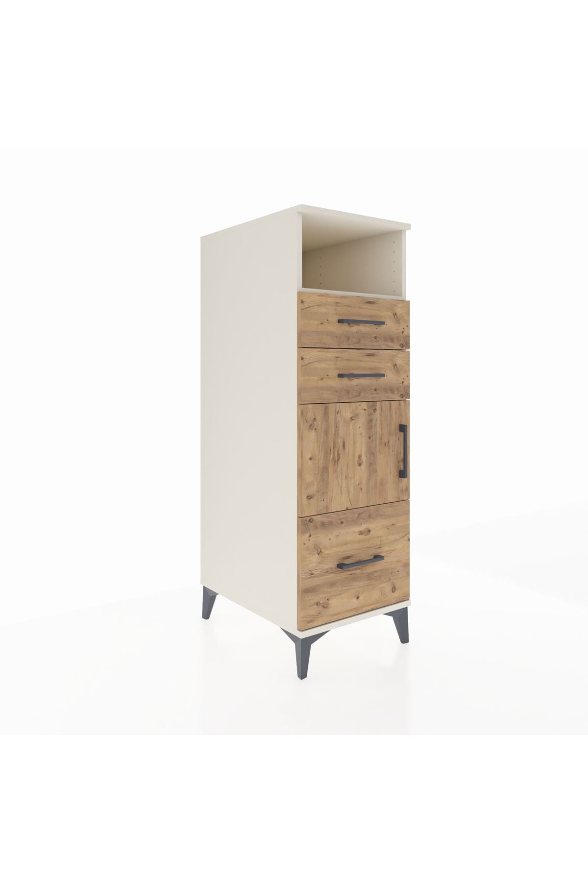 Kronos Dolap 2 Raflı 3 Çekmeceli Tek Kapaklı 44x59x134 - S82M006V3C