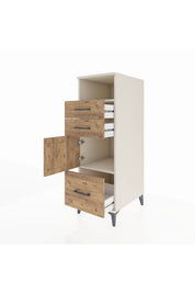 Kronos Dolap 2 Raflı 3 Çekmeceli Tek Kapaklı 44x59x134 - S82M006V3C