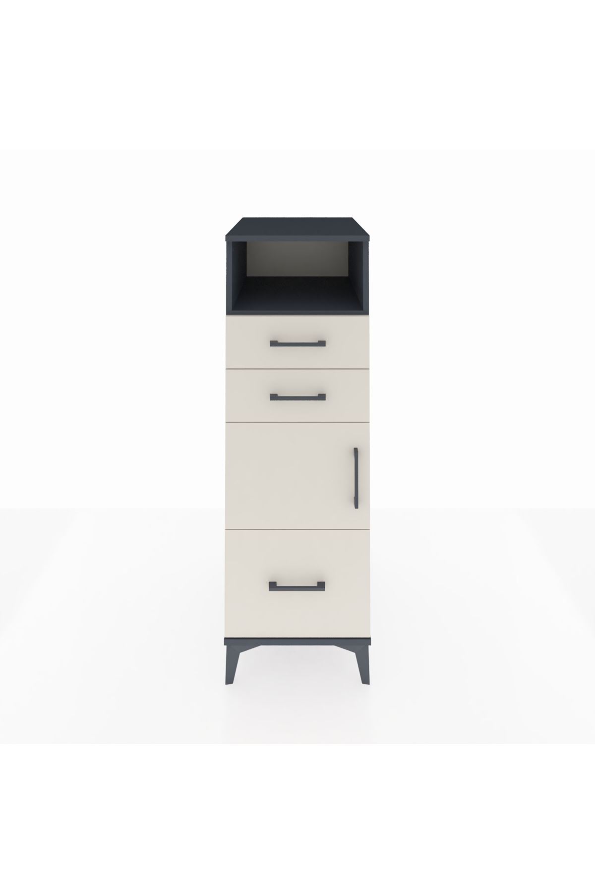 Kronos Dolap 2 Raflı 3 Çekmeceli Tek Kapaklı 44x59x134 - S82M006V4C