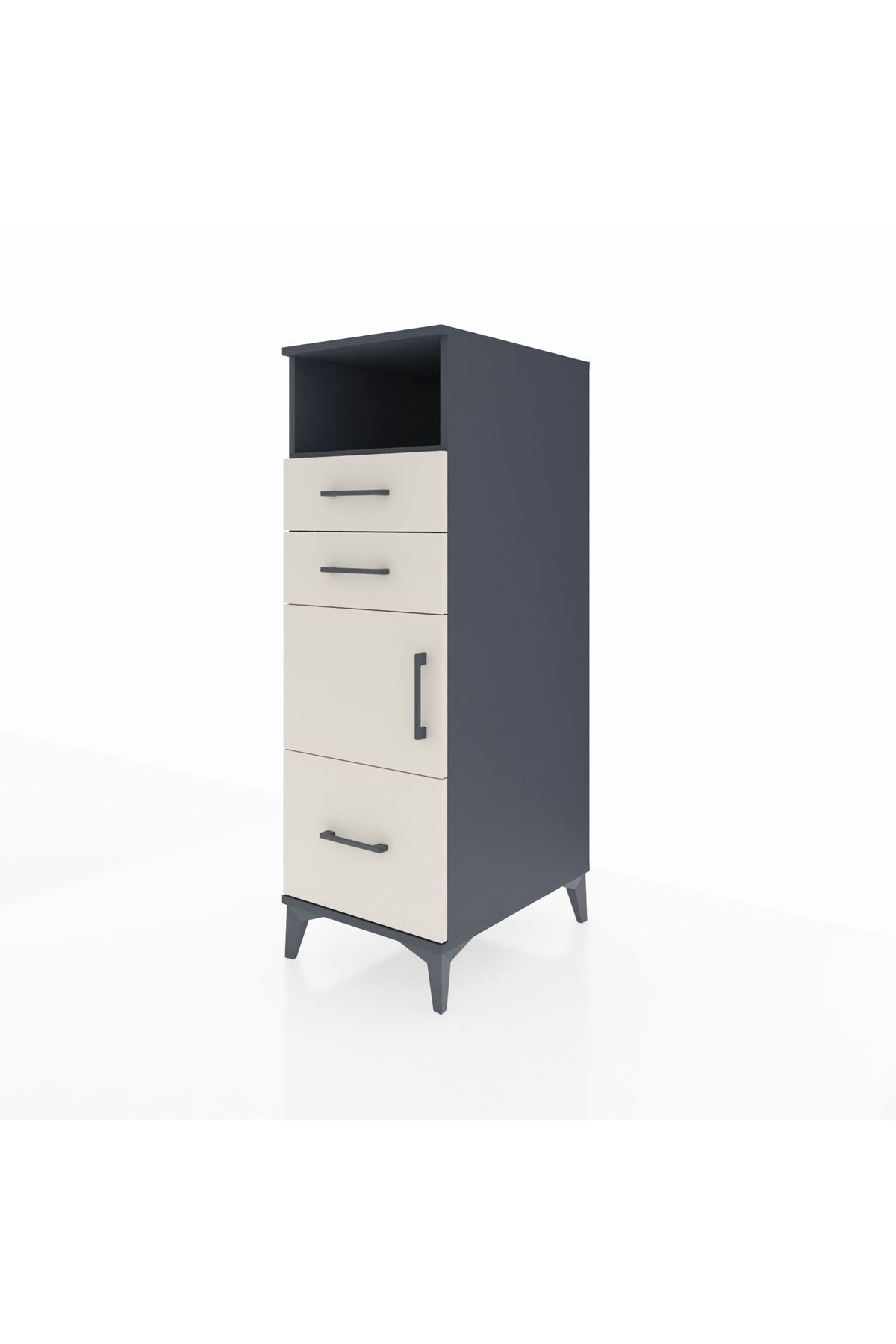Kronos Dolap 2 Raflı 3 Çekmeceli Tek Kapaklı 44x59x134 - S82M006V4C