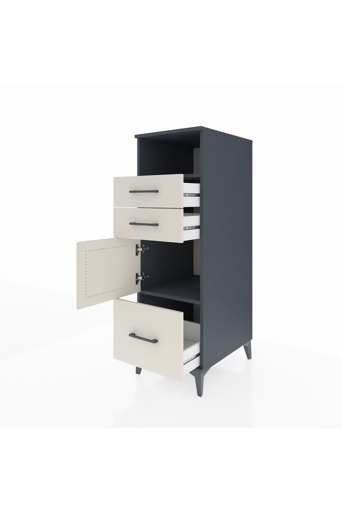 Kronos Dolap 2 Raflı 3 Çekmeceli Tek Kapaklı 44x59x134 - S82M006V4C