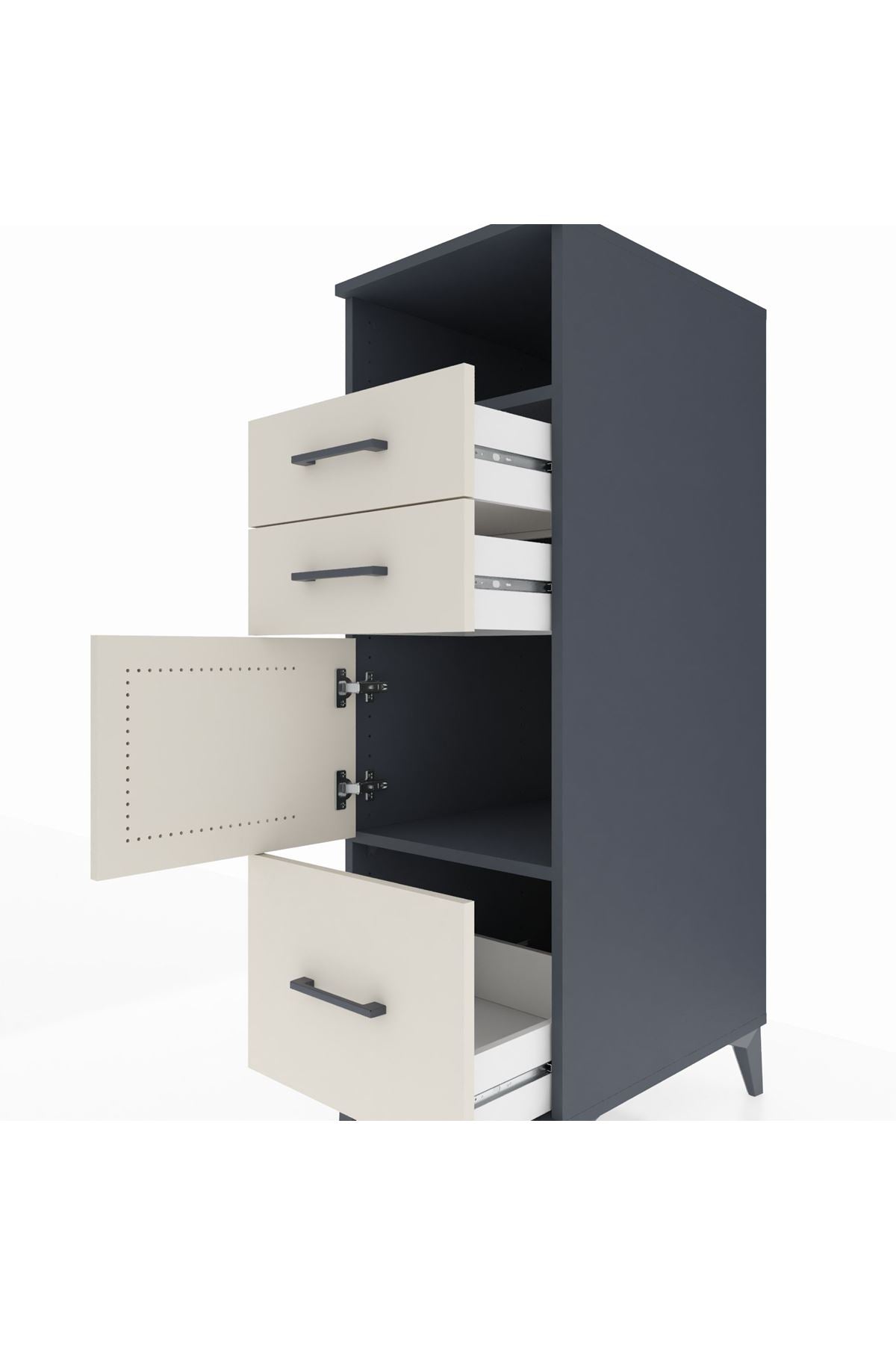 Kronos Dolap 2 Raflı 3 Çekmeceli Tek Kapaklı 44x59x134 - S82M006V4C