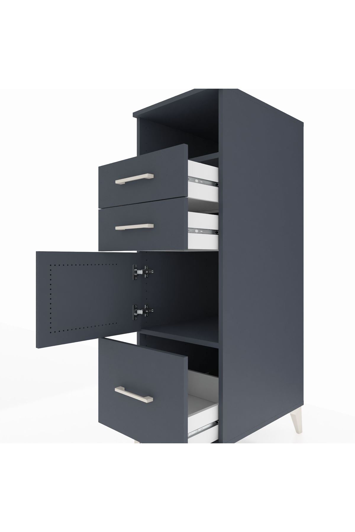 Kronos Dolap 2 Raflı 3 Çekmeceli Tek Kapaklı 44x59x134 - S82M006V5C