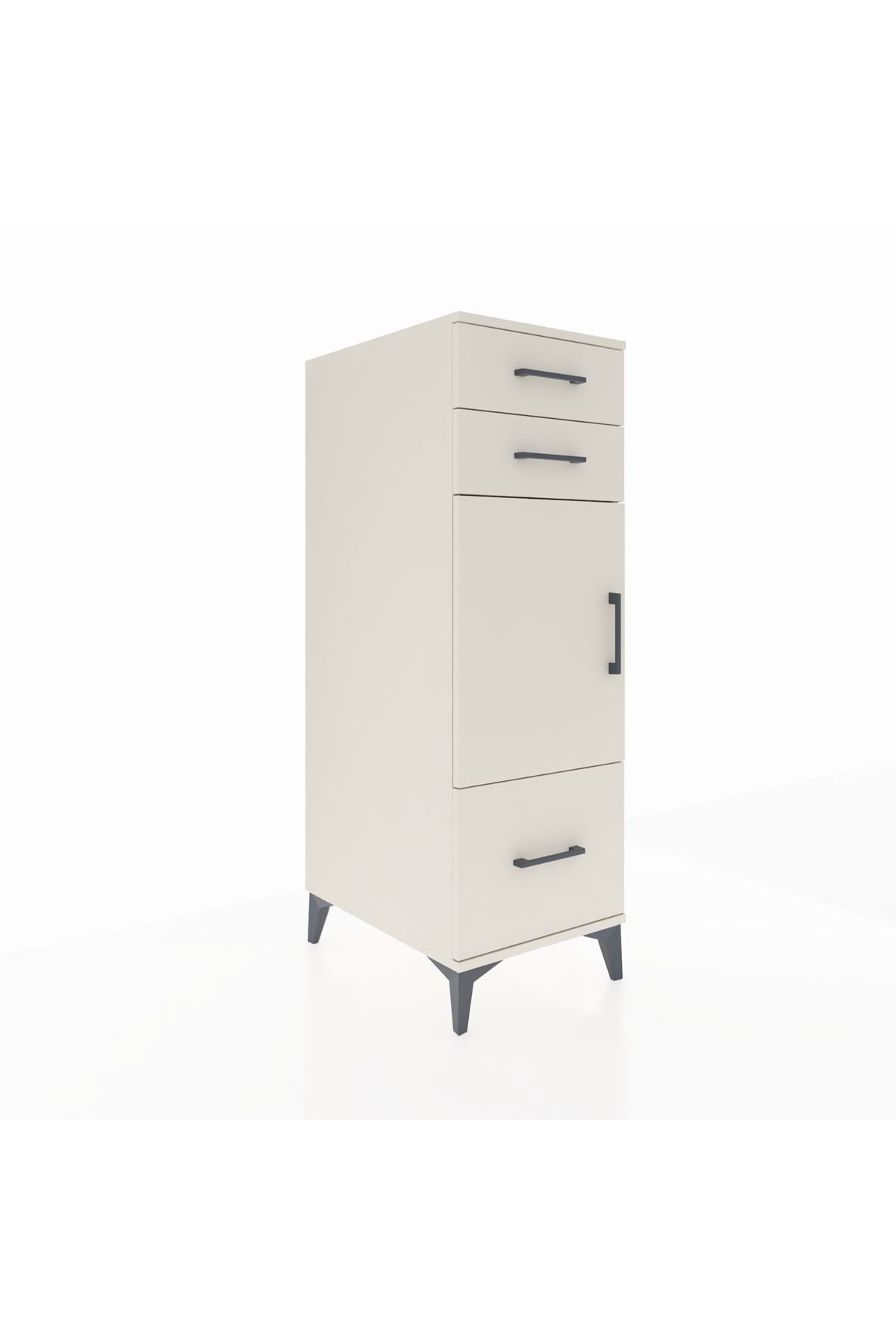 Kronos Dolap 2 Raflı 3 Çekmeceli Tek Kapaklı 44x59x134 - S82M007V1C
