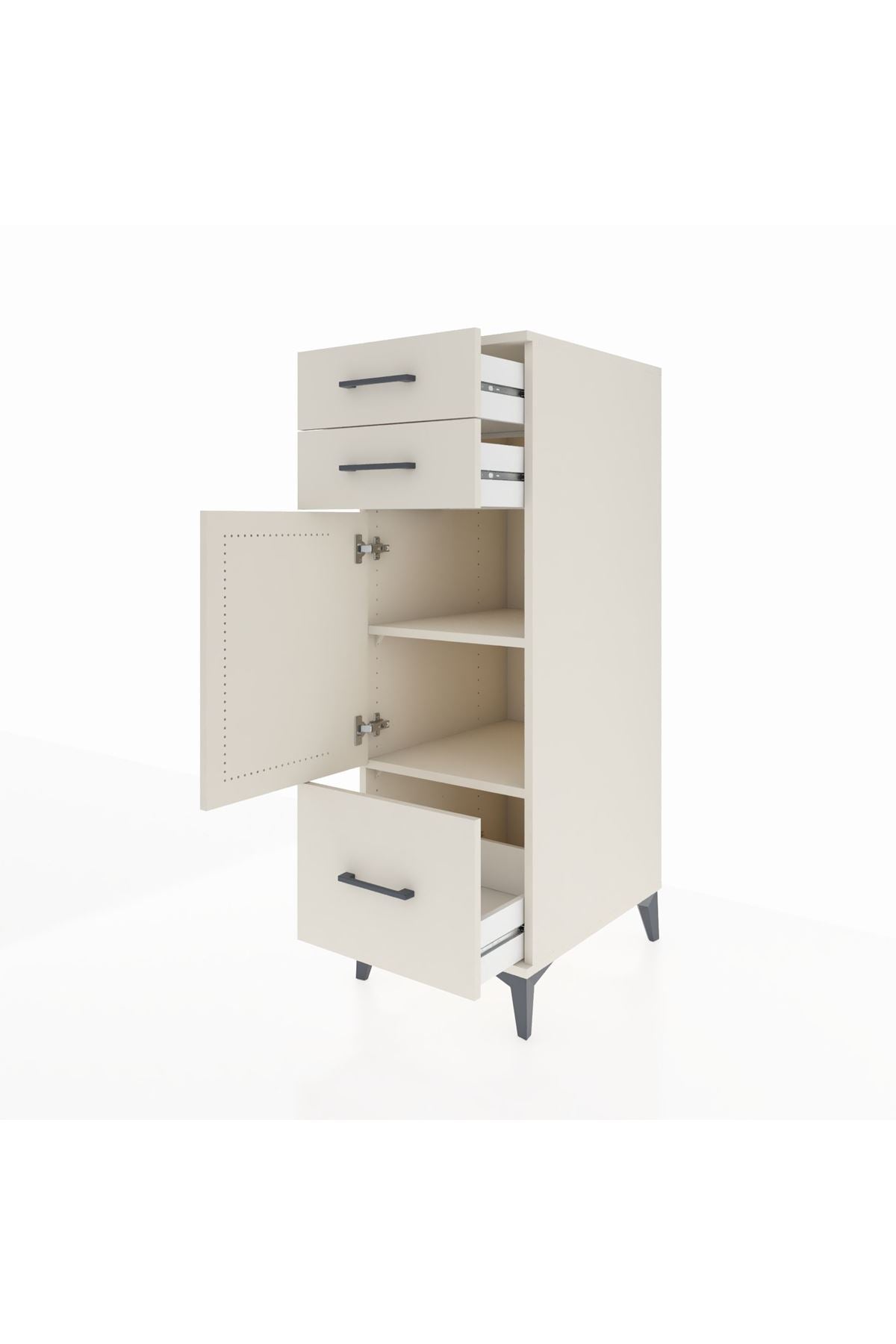 Kronos Dolap 2 Raflı 3 Çekmeceli Tek Kapaklı 44x59x134 - S82M007V1C