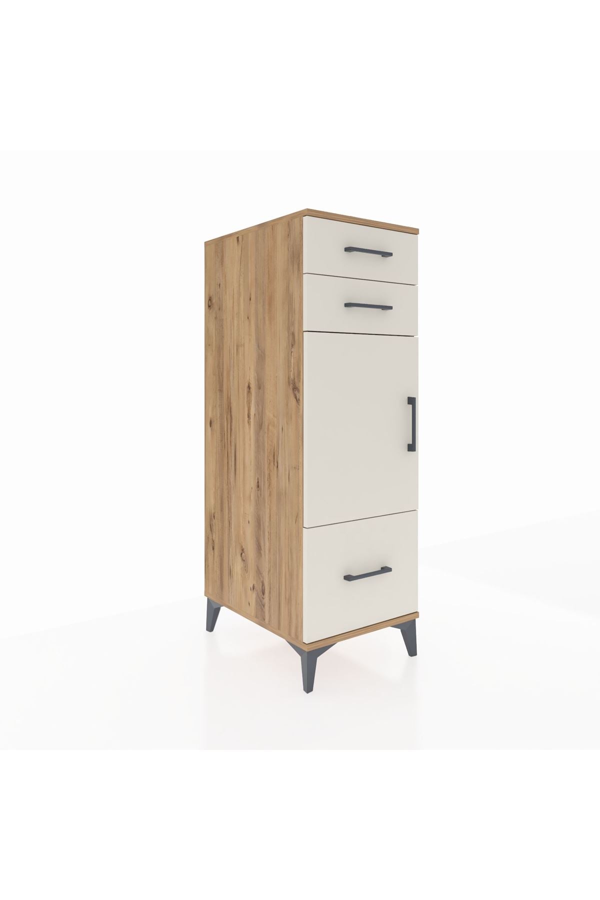 Kronos Dolap 2 Raflı 3 Çekmeceli Tek Kapaklı 44x59x134 - S82M007V7C