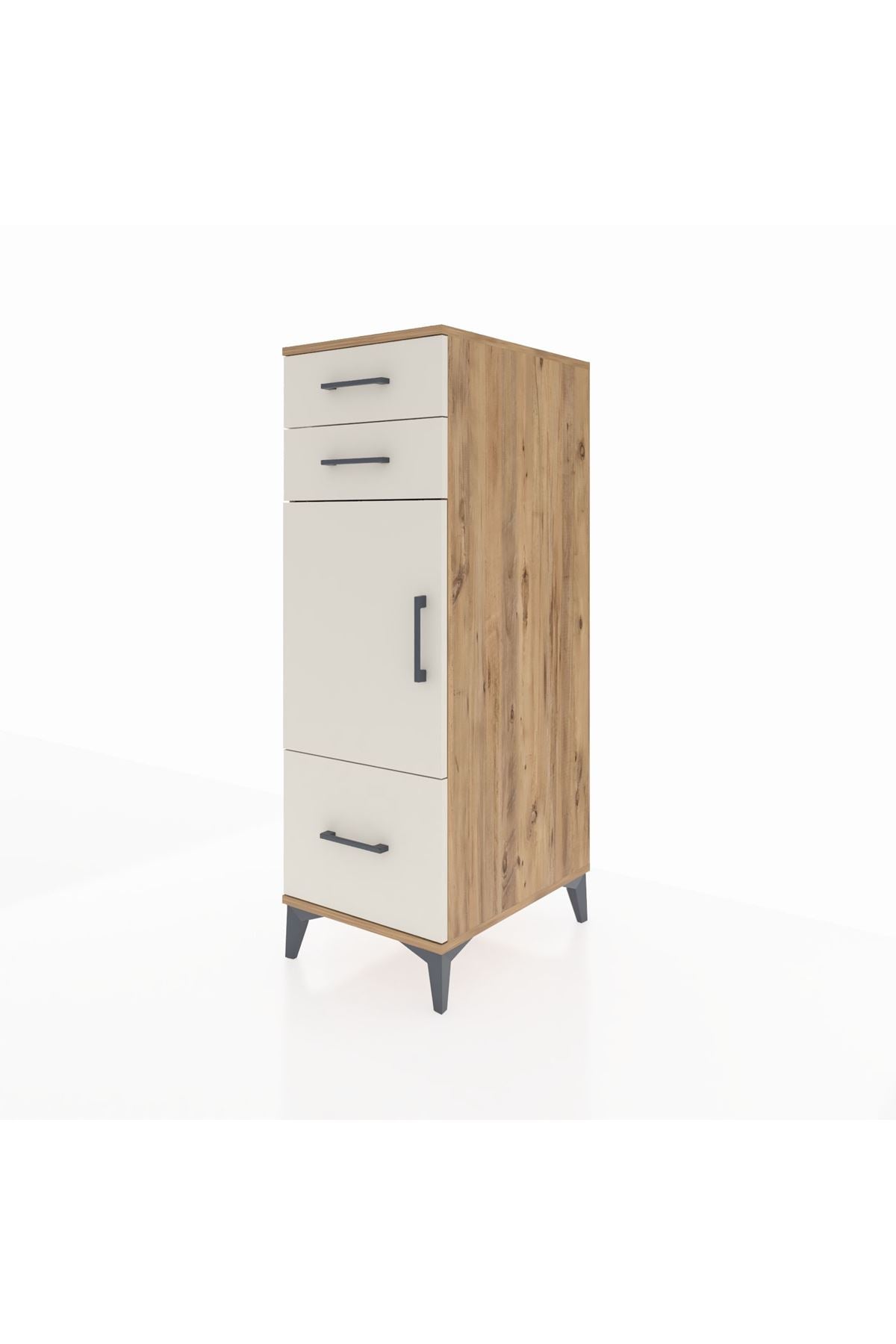 Kronos Dolap 2 Raflı 3 Çekmeceli Tek Kapaklı 44x59x134 - S82M007V7C