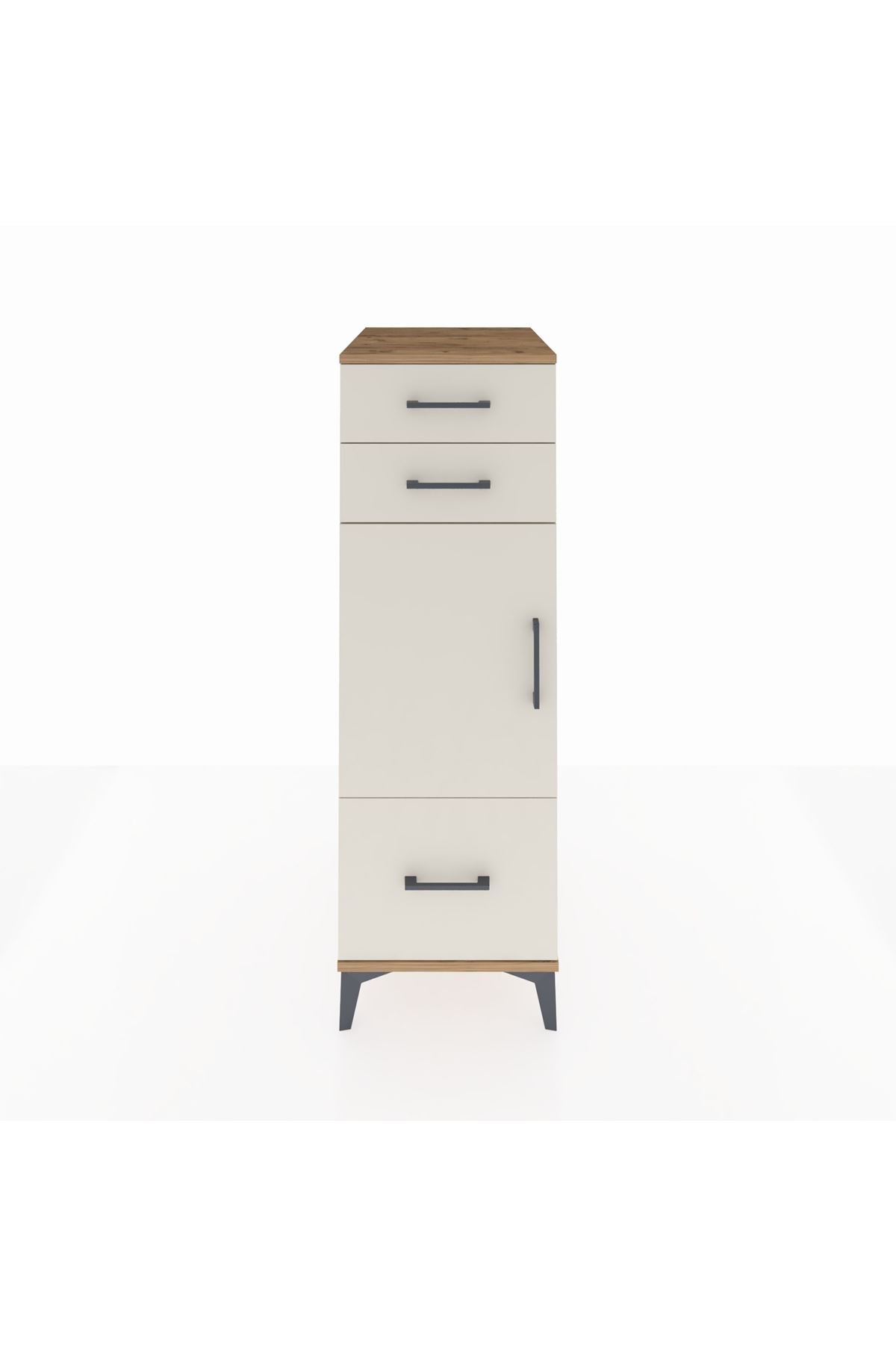 Kronos Dolap 2 Raflı 3 Çekmeceli Tek Kapaklı 44x59x134 - S82M007V7C