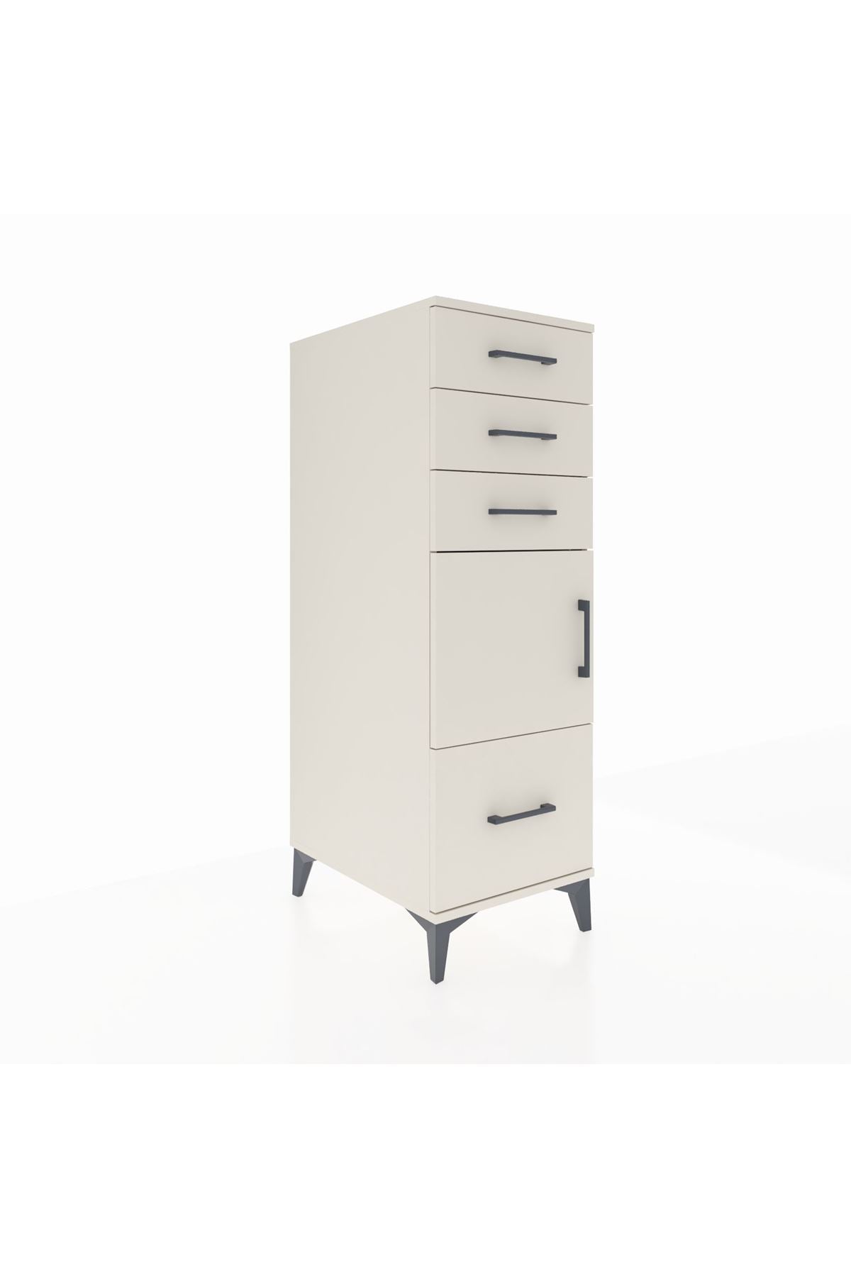 Kronos Dolap Tek Raflı 3 Çekmeceli Tek Kapaklı 44x59x134 - S82M009V1C