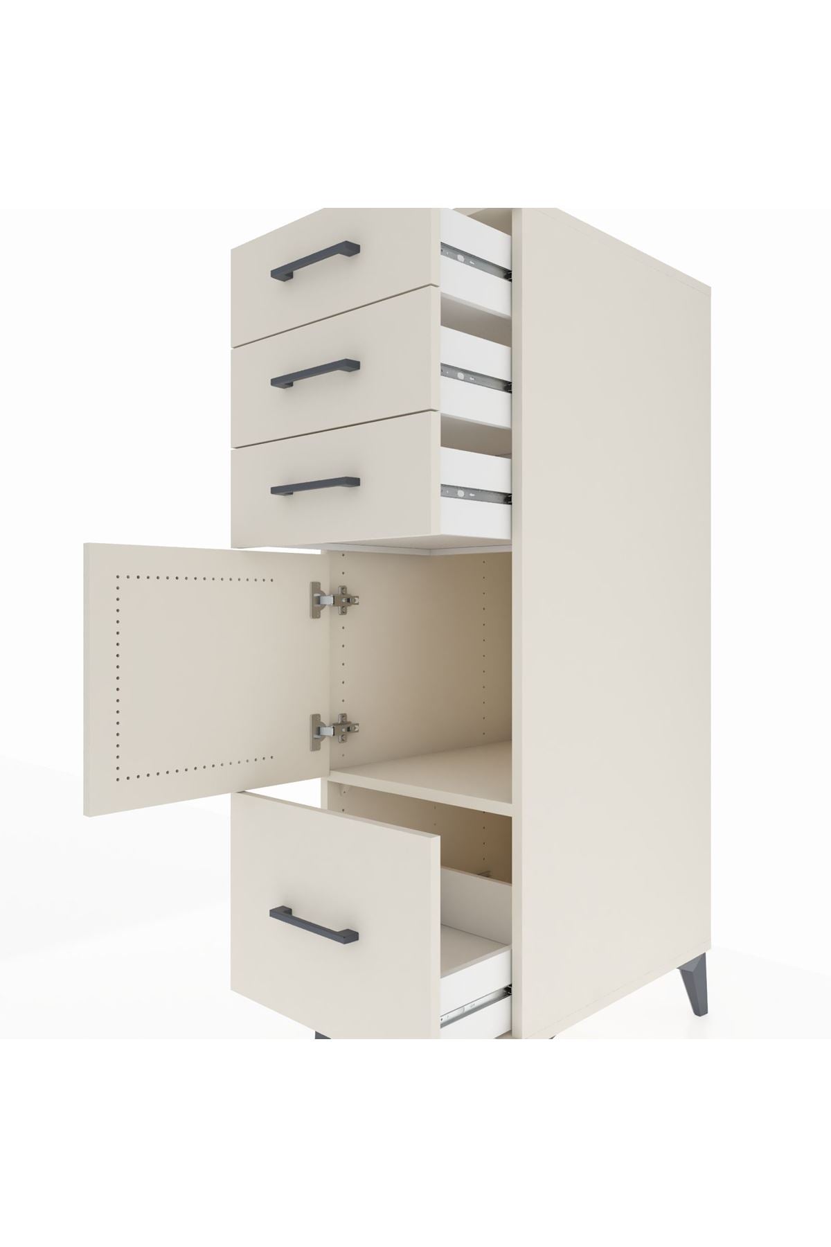 Kronos Dolap Tek Raflı 3 Çekmeceli Tek Kapaklı 44x59x134 - S82M009V1C