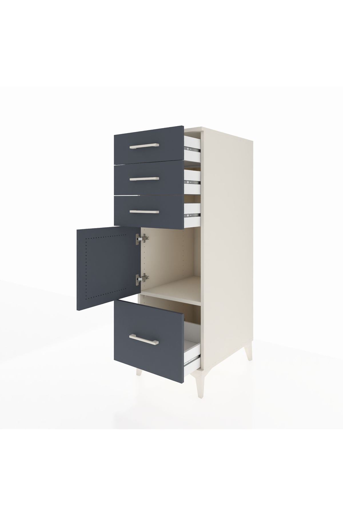 Kronos Dolap Tek Raflı 3 Çekmeceli Tek Kapaklı 44x59x134 - S82M009V2C