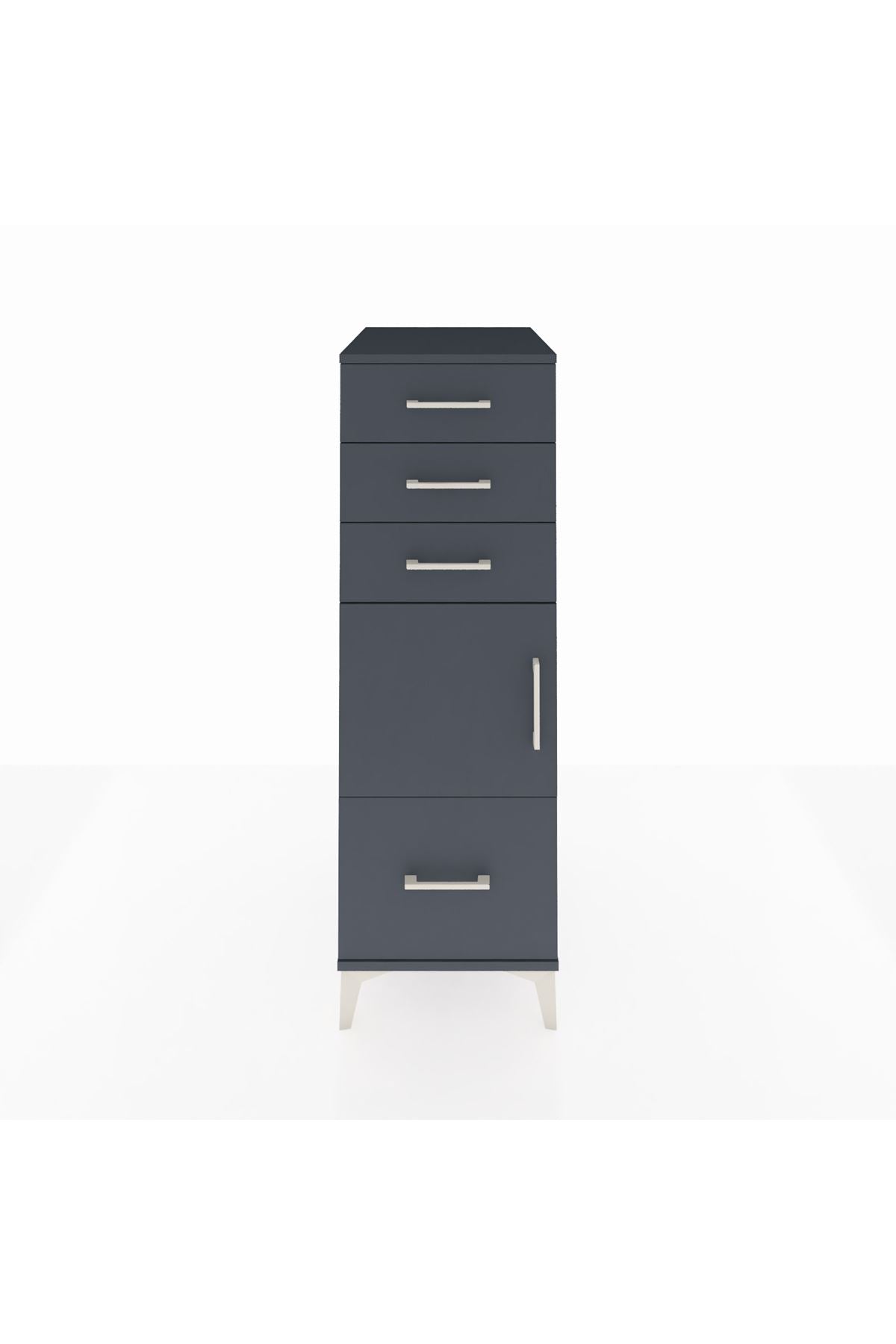 Kronos Dolap Tek Raflı 3 Çekmeceli Tek Kapaklı 44x59x134 - S82M009V5C