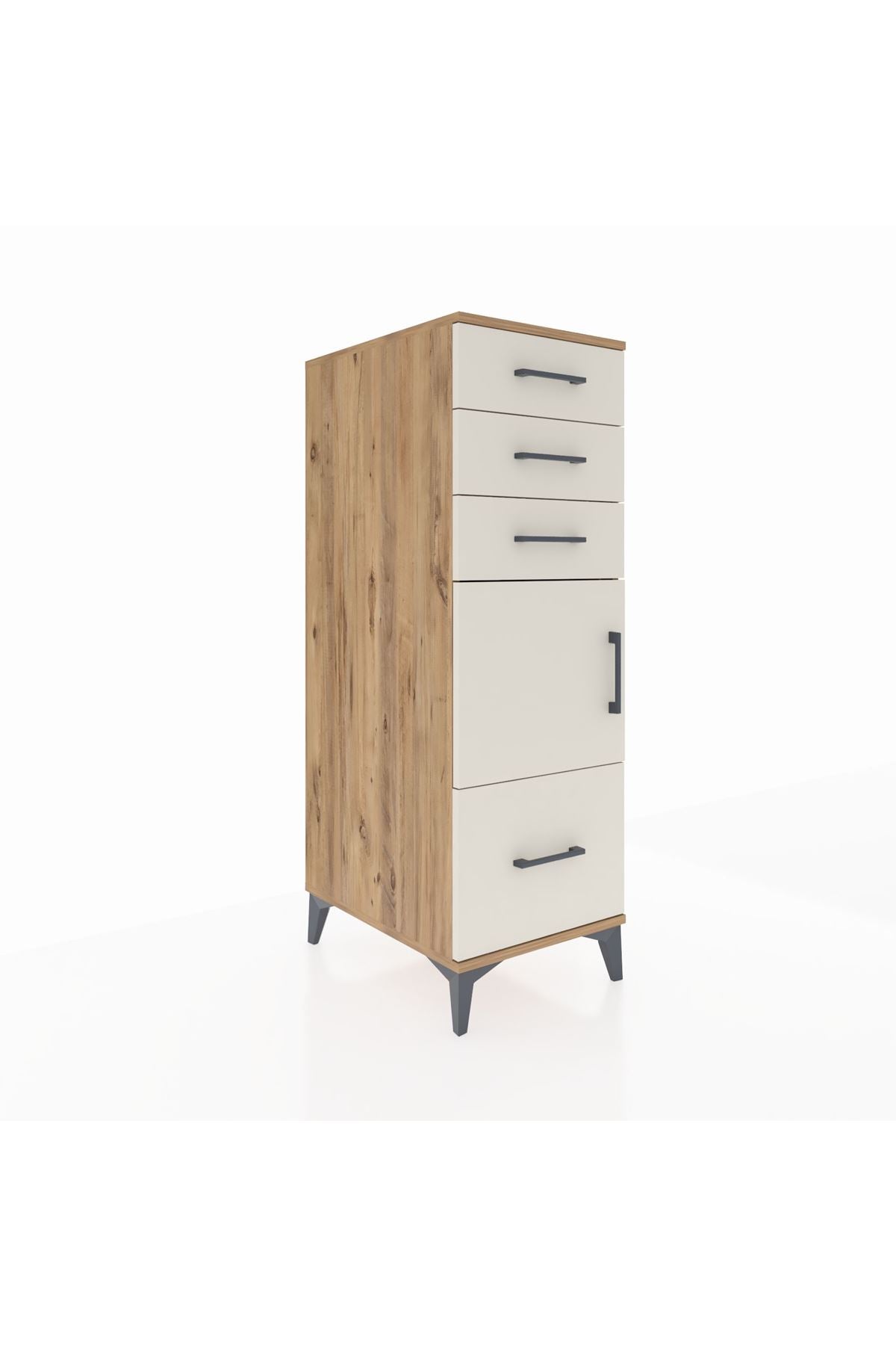 Kronos Dolap Tek Raflı 3 Çekmeceli Tek Kapaklı 44x59x134 - S82M009V7C