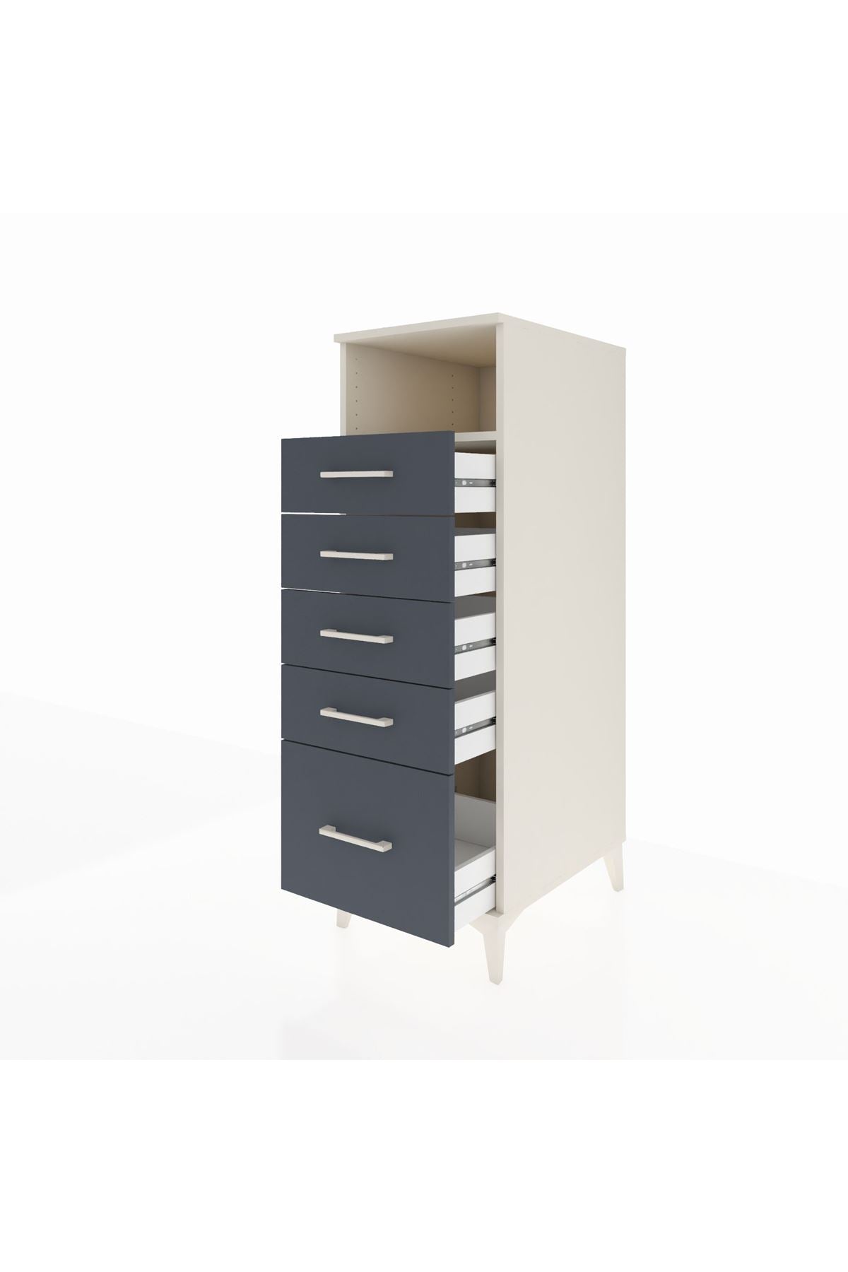 Kronos Dolap Tek Raflı 5 Çekmeceli 44x59x134 - S82M010V2C