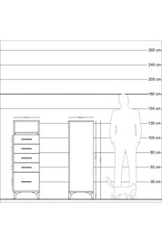 Kronos Dolap Tek Raflı 5 Çekmeceli 44x59x134 - S82M010V3C