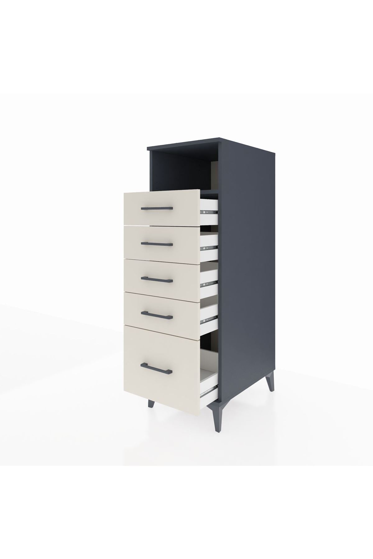 Kronos Dolap Tek Raflı 5 Çekmeceli 44x59x134 - S82M010V4C
