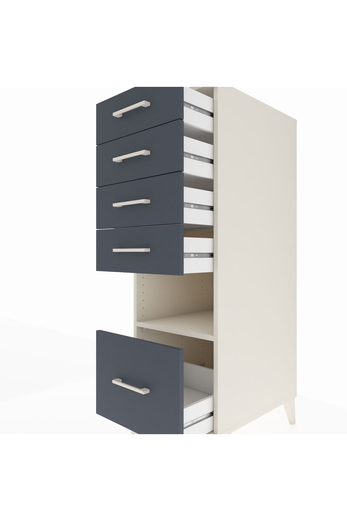 Kronos Dolap Tek Raflı 5 Çekmeceli 44x59x134 - S82M011V2C