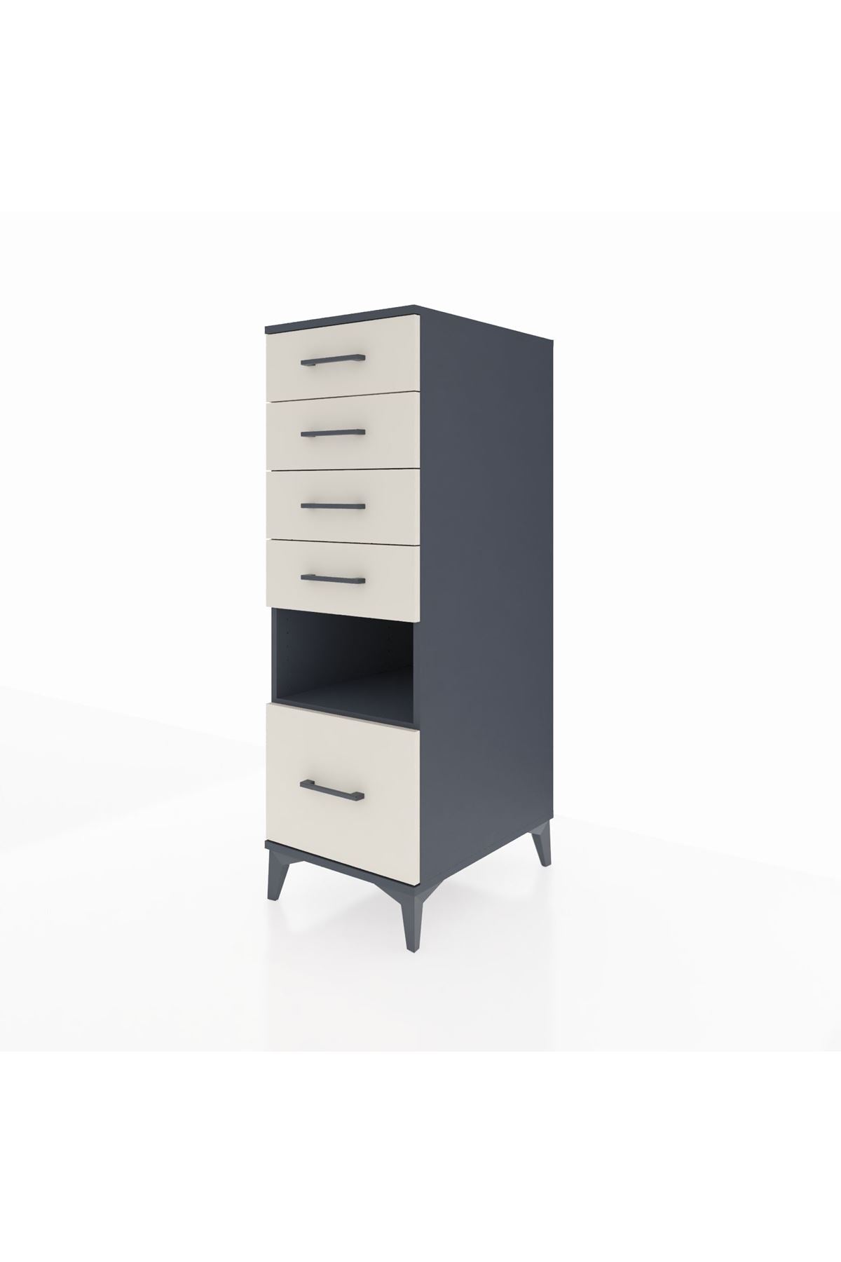Kronos Dolap Tek Raflı 5 Çekmeceli 44x59x134 - S82M011V4C