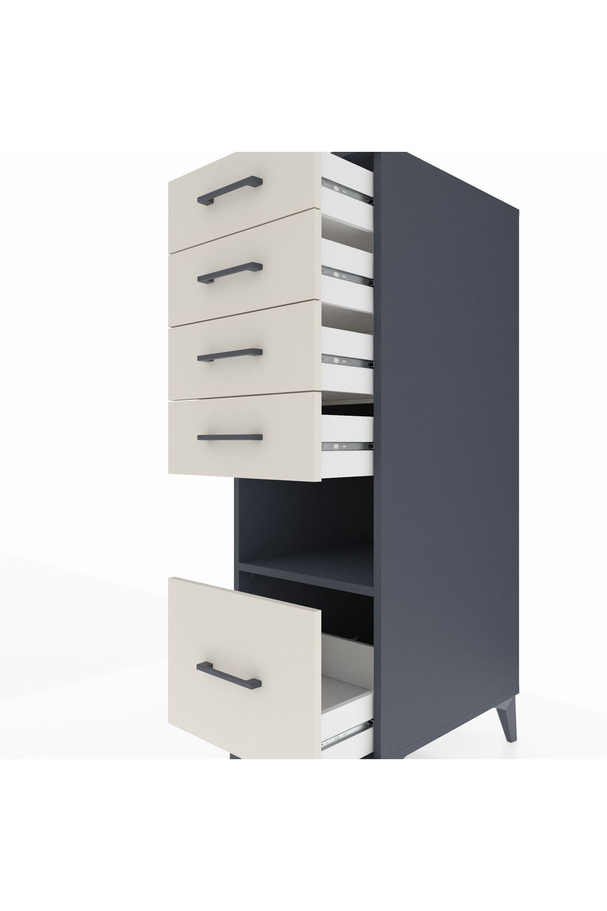 Kronos Dolap Tek Raflı 5 Çekmeceli 44x59x134 - S82M011V4C