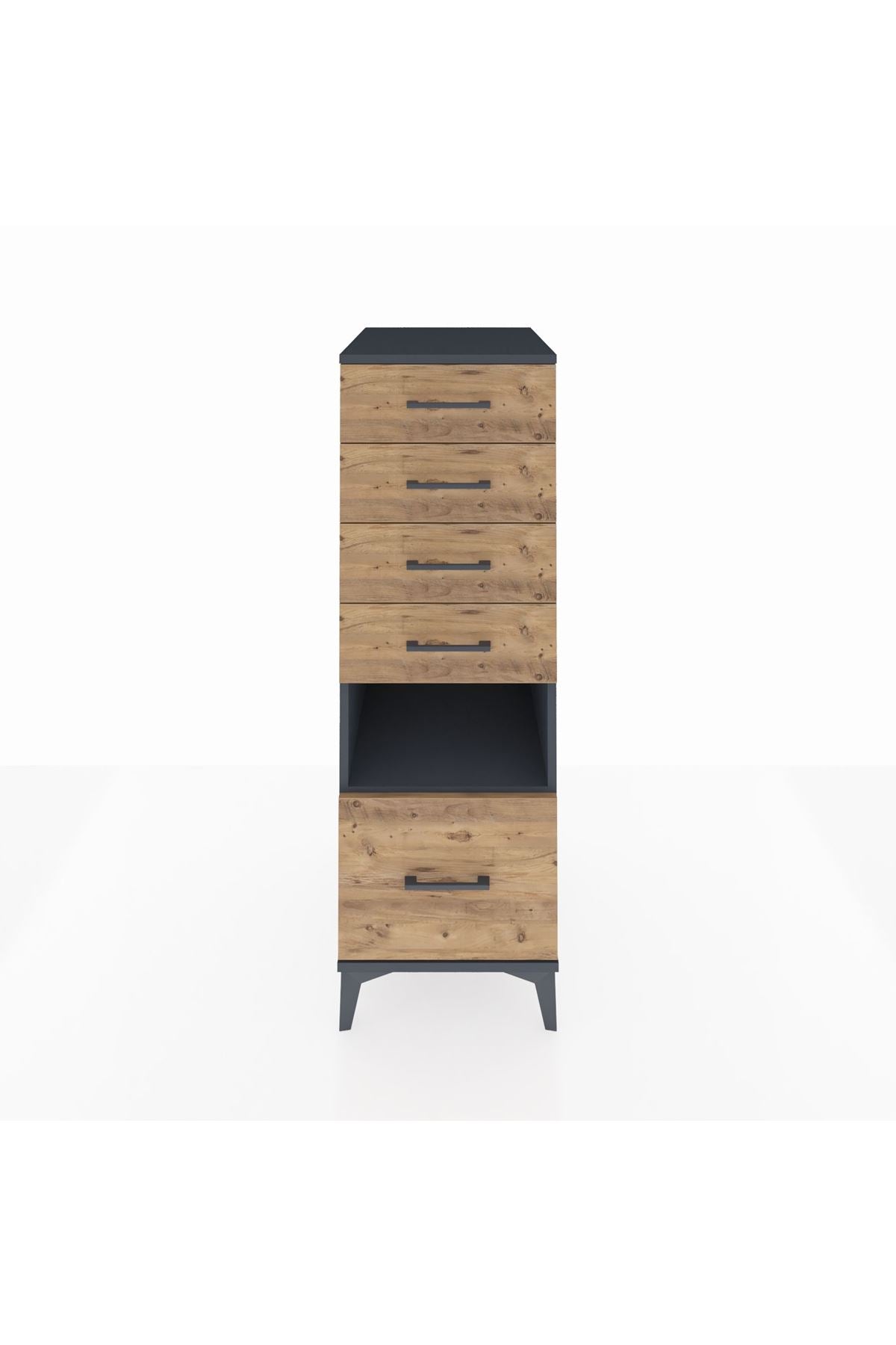 Kronos Dolap Tek Raflı 5 Çekmeceli 44x59x134 - S82M011V6C