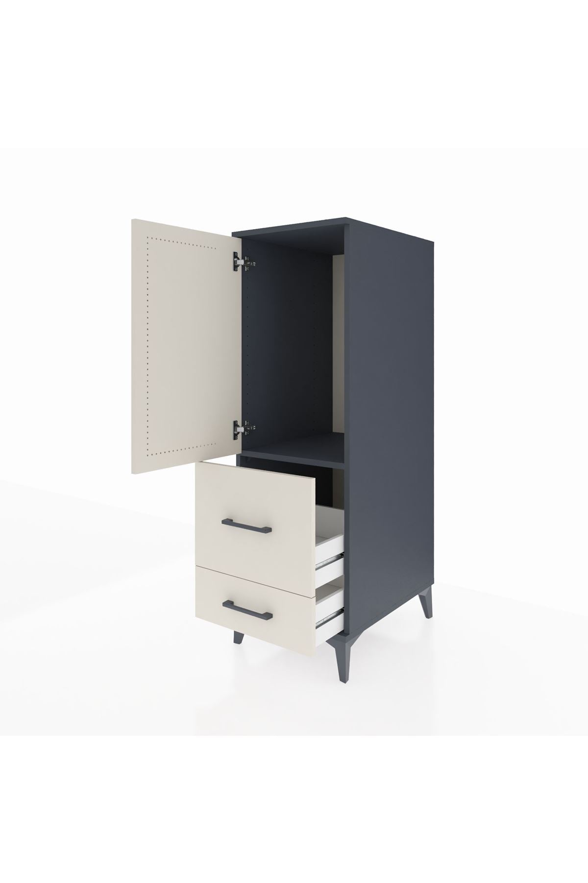Kronos Dolap Tek Raflı 2 Çekmeceli Tek Kapaklı 44x59x134 - S82M012V4C