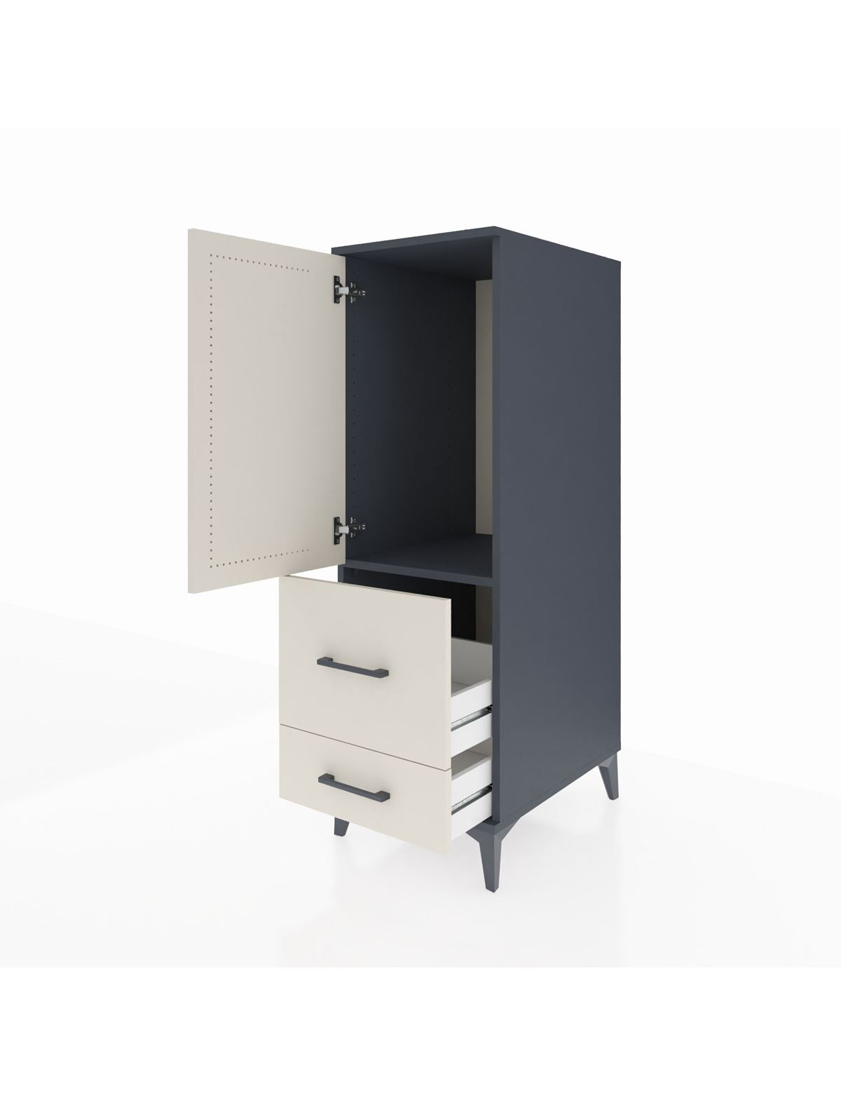 Kronos Dolap Tek Raflı 2 Çekmeceli Tek Kapaklı 44x59x134 - S82M012V4C