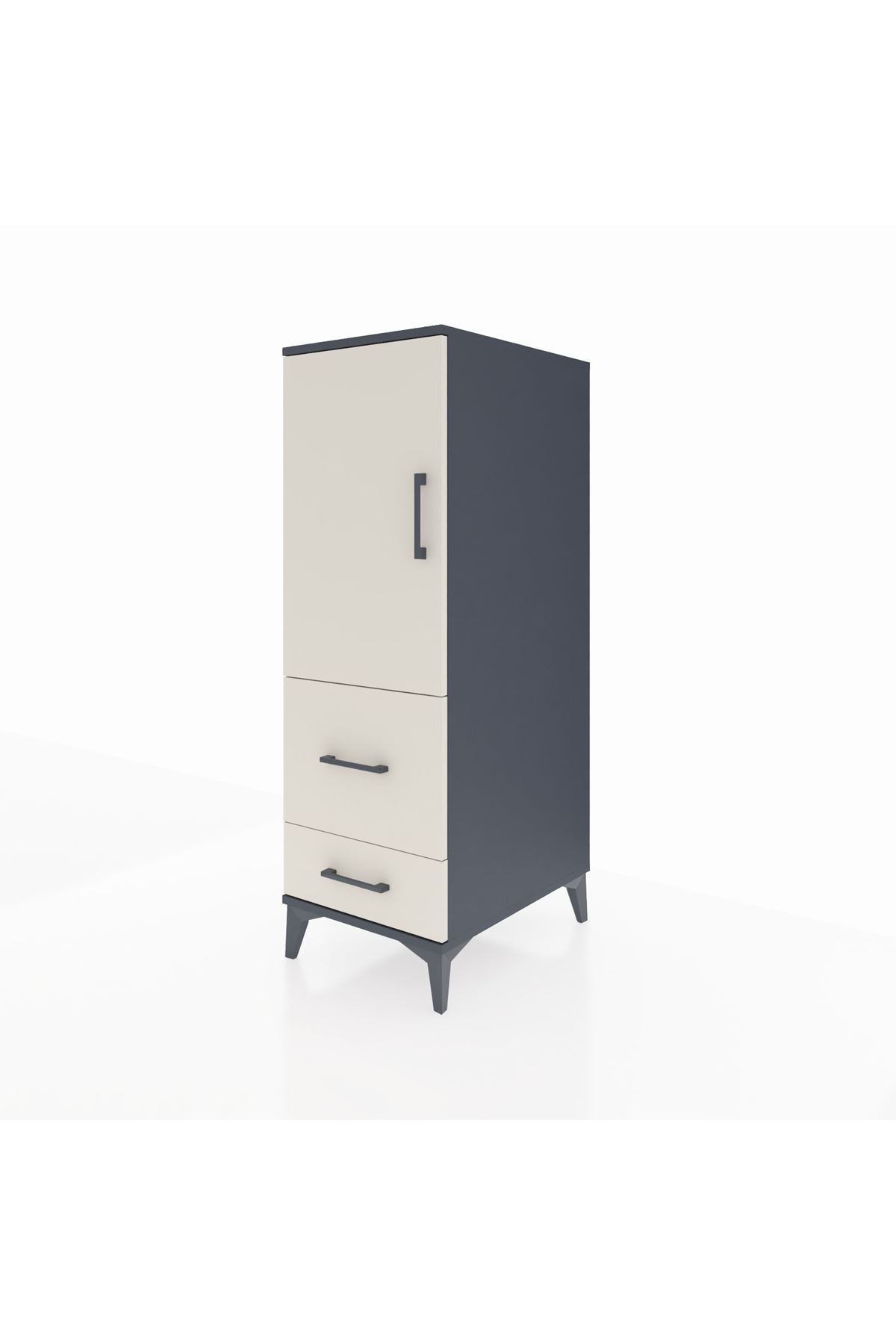 Kronos Dolap Tek Raflı 2 Çekmeceli Tek Kapaklı 44x59x134 - S82M012V4C