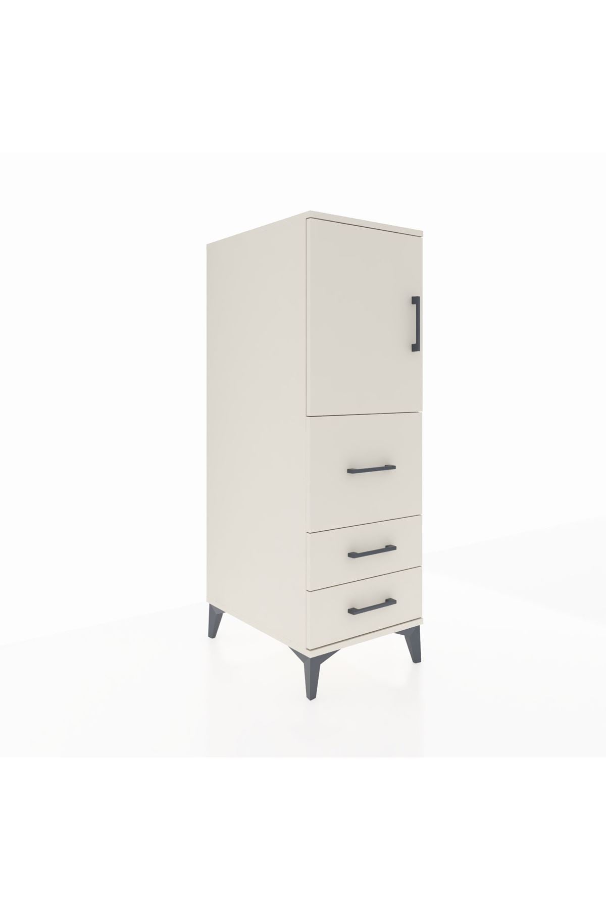 Kronos Dolap Tek Raflı 3 Çekmeceli Tek Kapaklı 44x59x134 - S82M013V1C