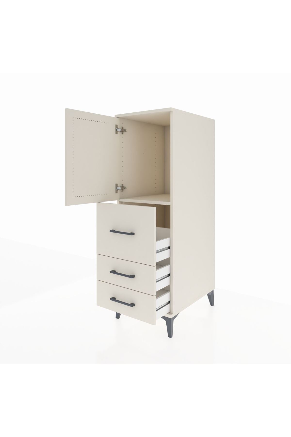 Kronos Dolap Tek Raflı 3 Çekmeceli Tek Kapaklı 44x59x134 - S82M013V1C
