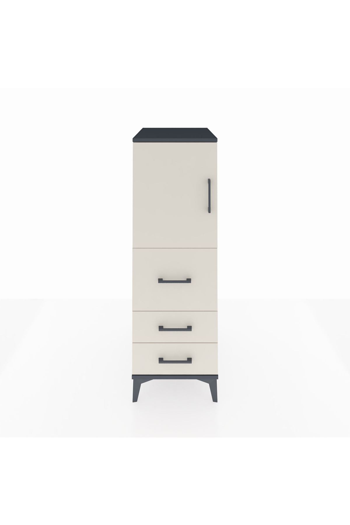 Kronos Dolap Tek Raflı 3 Çekmeceli Tek Kapaklı 44x59x134 - S82M013V4C