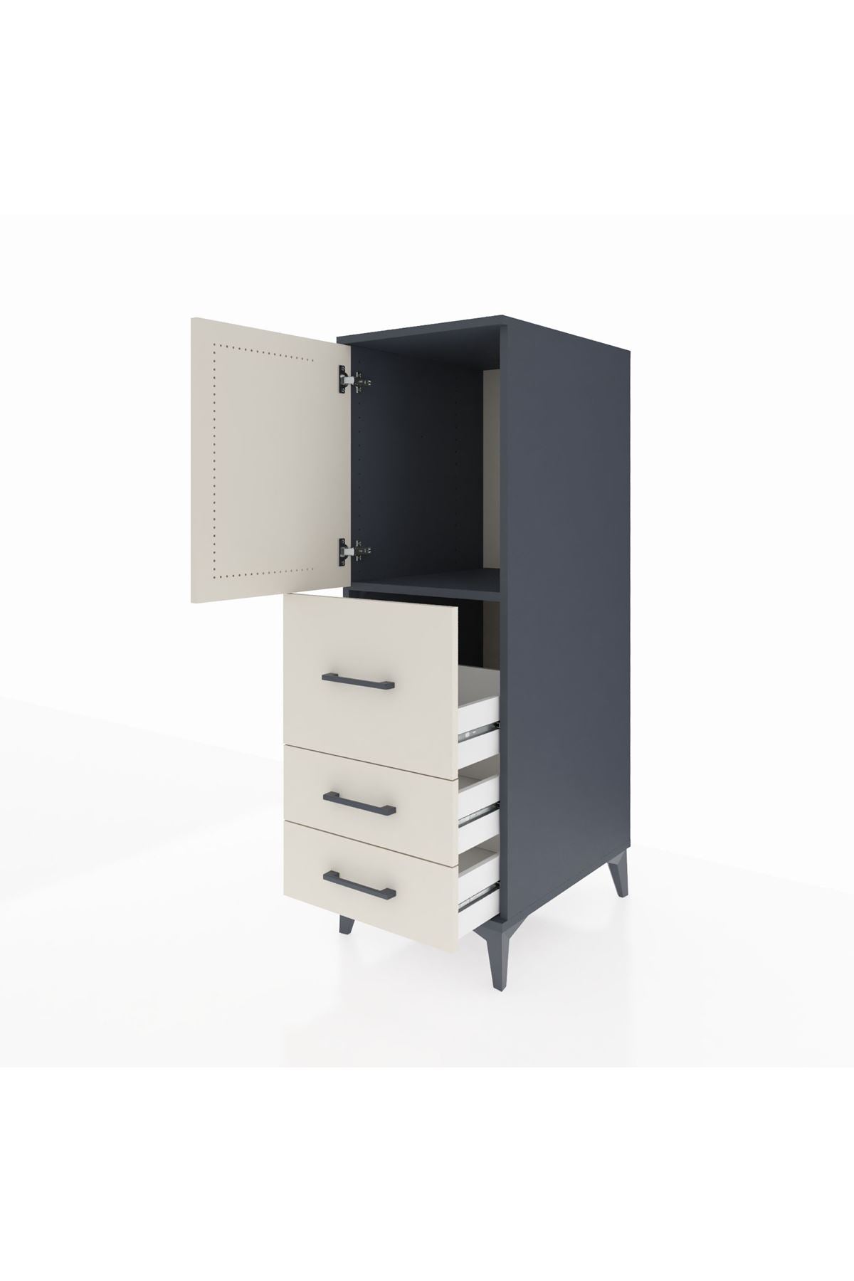 Kronos Dolap Tek Raflı 3 Çekmeceli Tek Kapaklı 44x59x134 - S82M013V4C