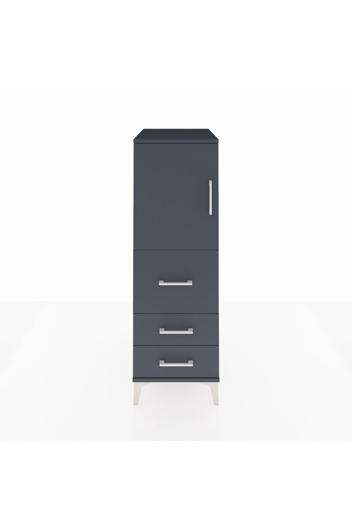 Kronos Dolap Tek Raflı 3 Çekmeceli Tek Kapaklı 44x59x134 - S82M013V5C