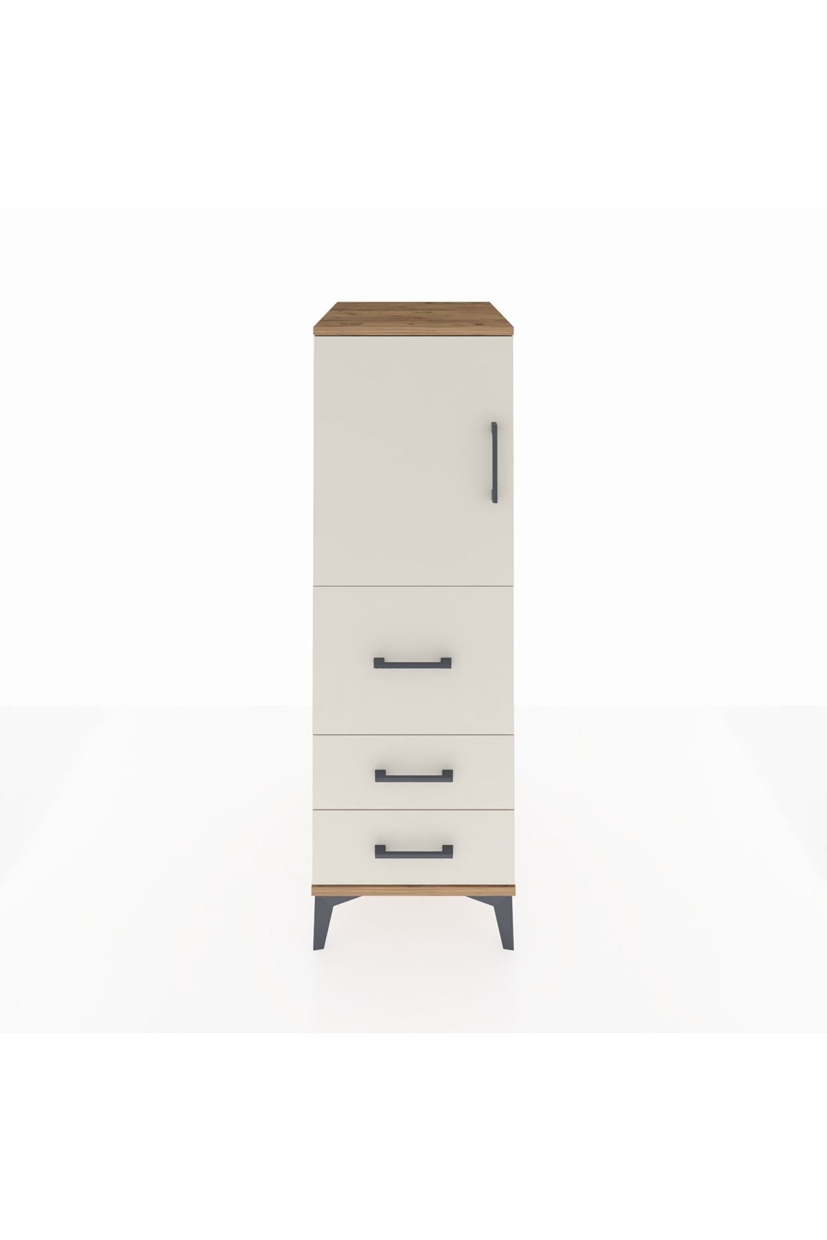 Kronos Dolap Tek Raflı 3 Çekmeceli Tek Kapaklı 44x59x134 - S82M013V7C