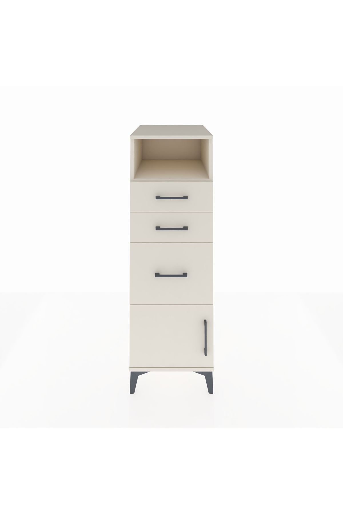 Kronos Dolap Tek Raflı 3 Çekmeceli Tek Kapaklı 44x59x134 - S82M014V1C