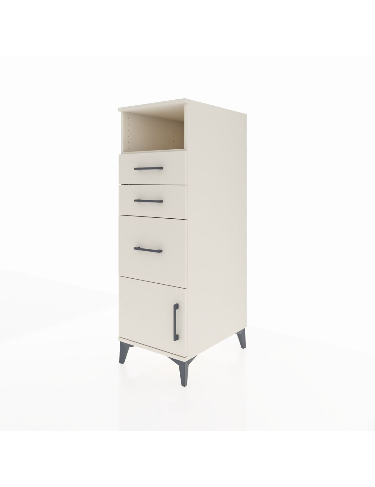 Kronos Dolap Tek Raflı 3 Çekmeceli Tek Kapaklı 44x59x134 - S82M014V1C