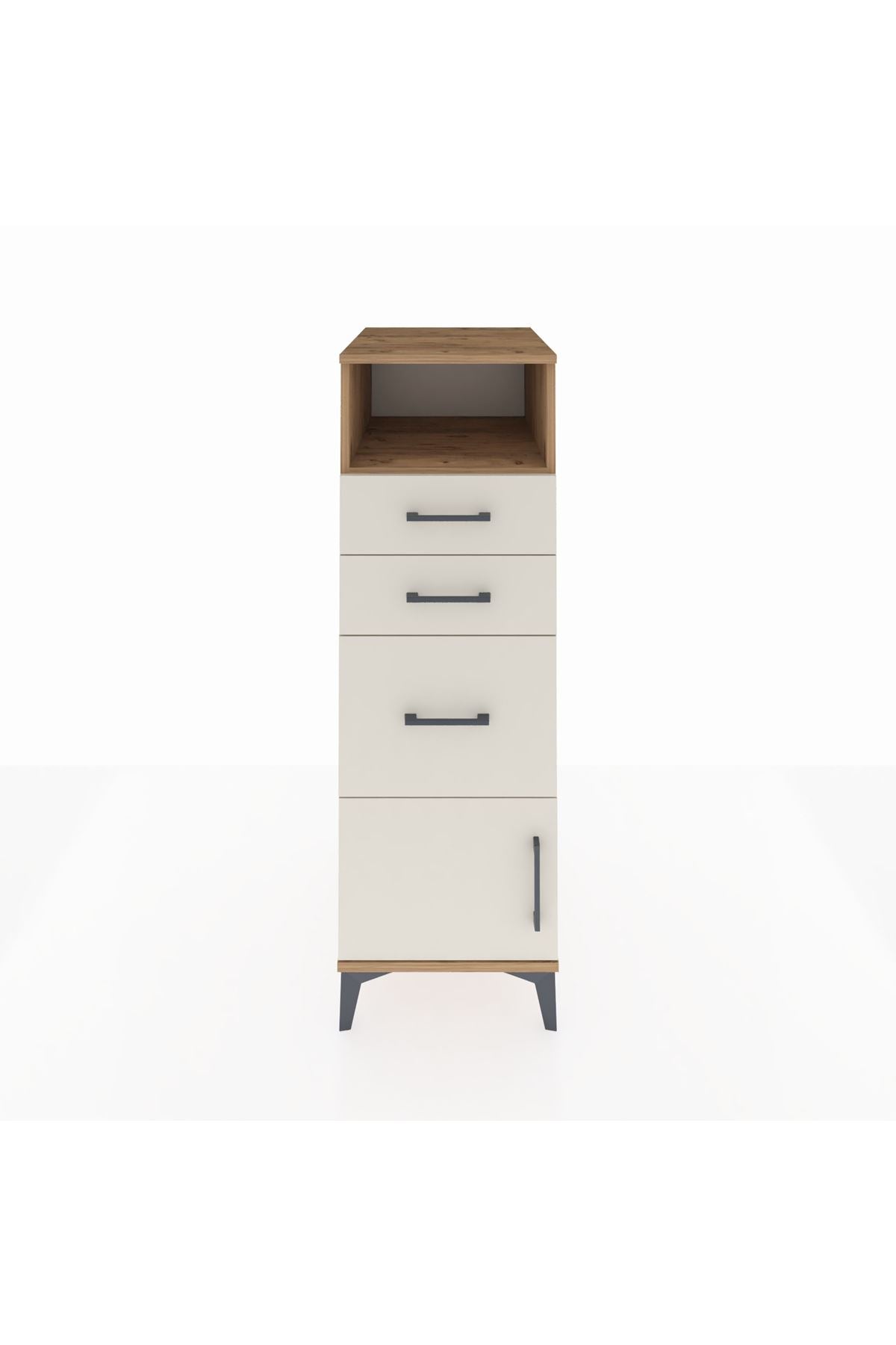 Kronos Dolap Tek Raflı 3 Çekmeceli Tek Kapaklı 44x59x134 - S82M014V7C