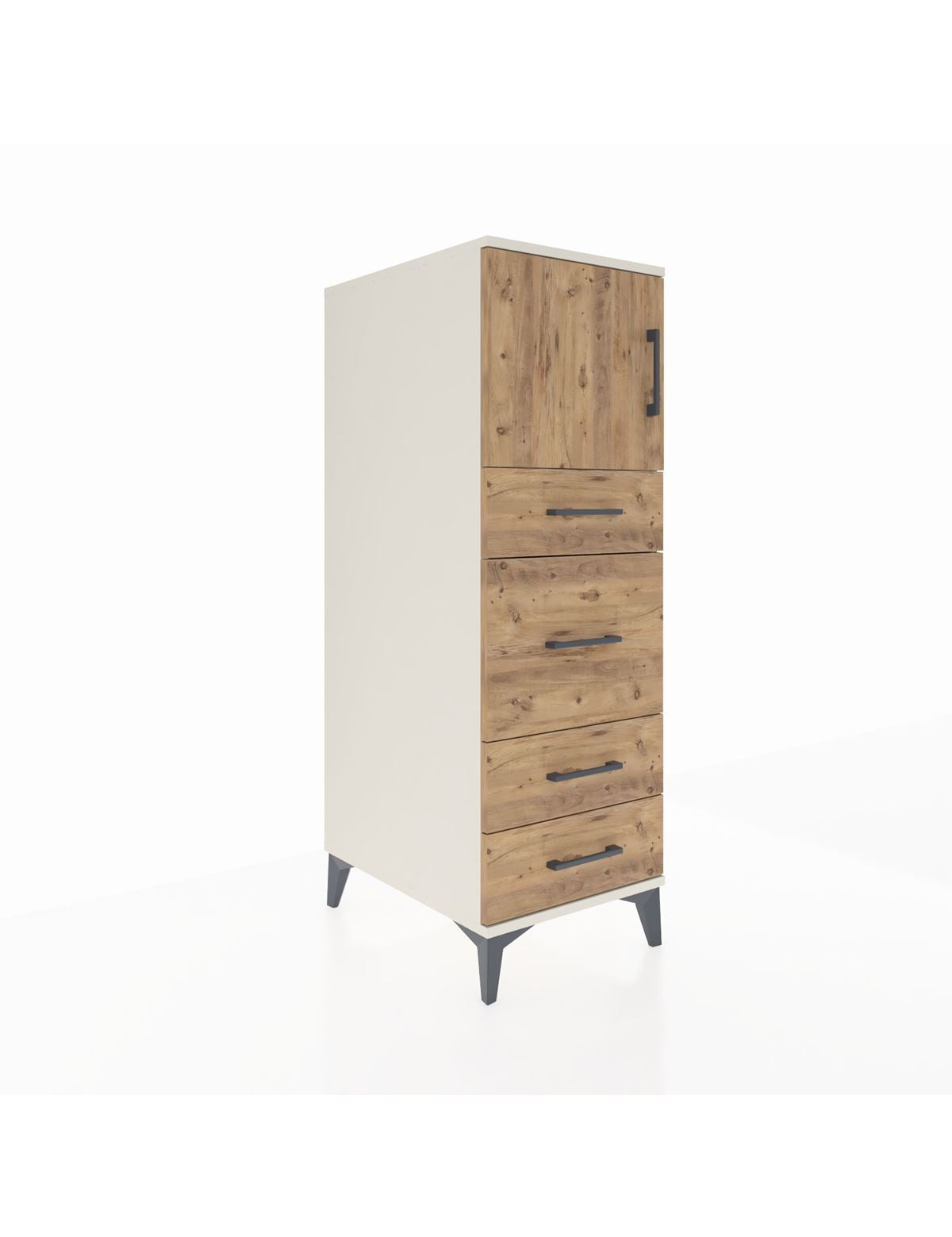 Kronos Dolap Tek Raflı 4 Çekmeceli Tek Kapaklı 44x59x134 - S82M016V3C