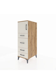 Kronos Dolap Tek Raflı 4 Çekmeceli Tek Kapaklı 44x59x134 - S82M016V7C