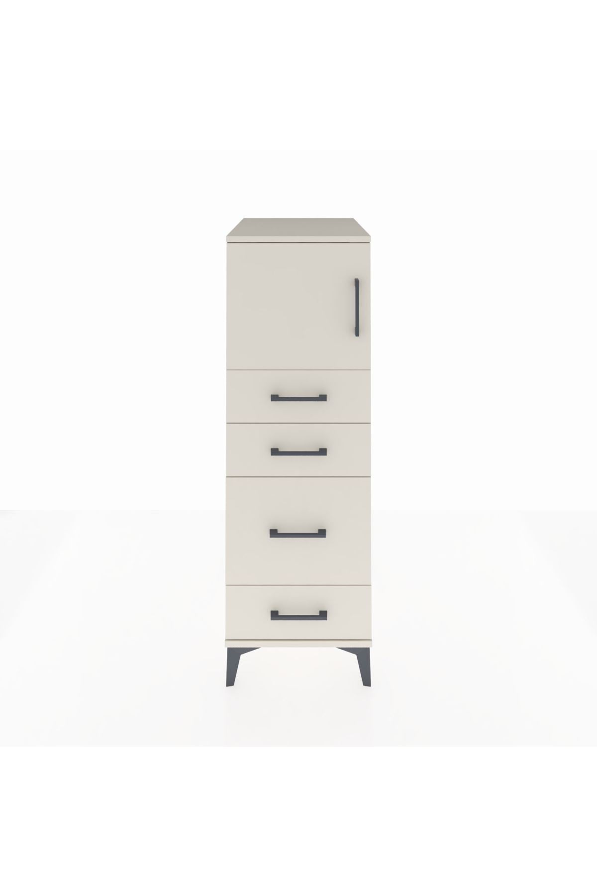 Kronos Dolap Tek Raflı 4 Çekmeceli Tek Kapaklı 44x59x134 - S82M017V1C