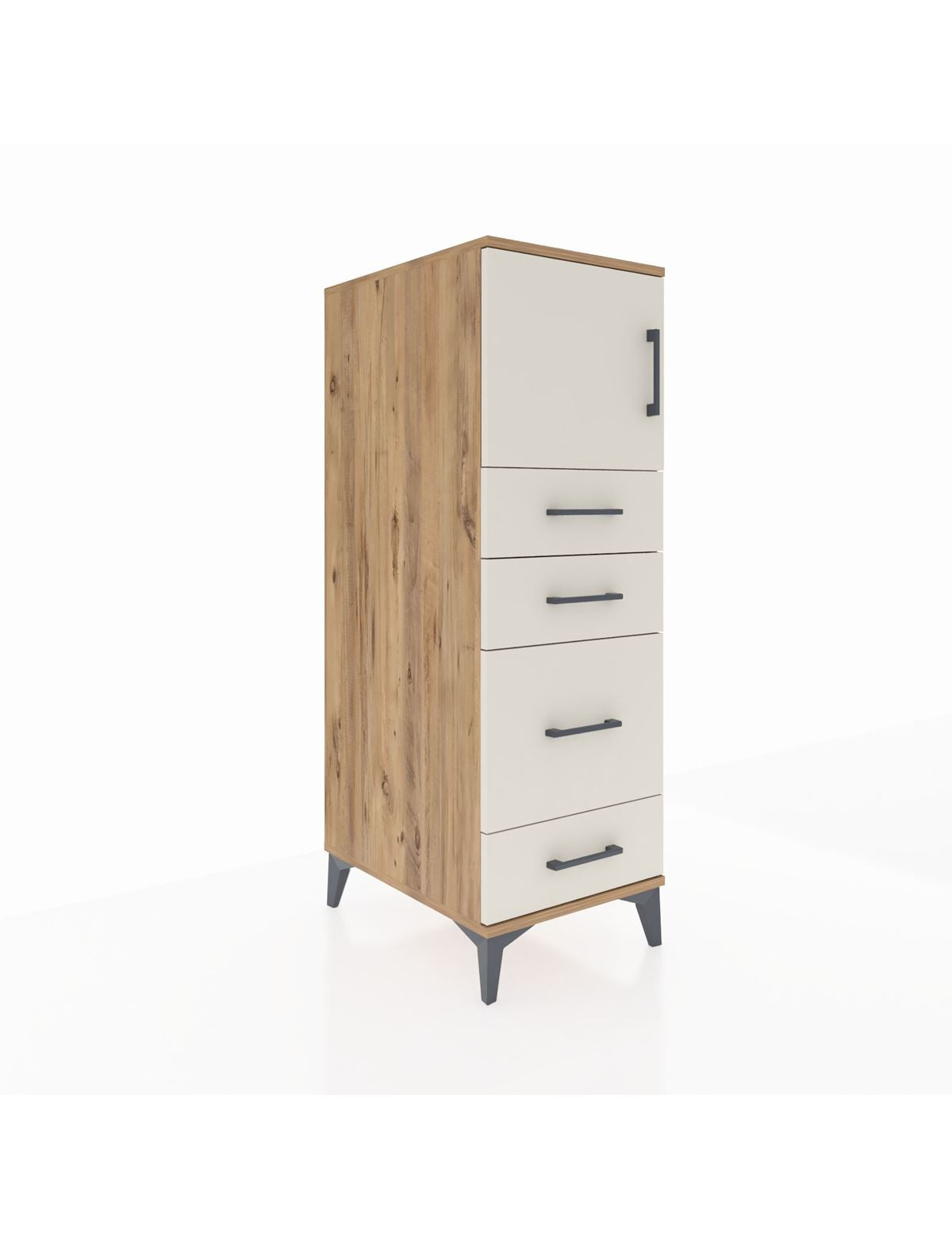 Kronos Dolap Tek Raflı 4 Çekmeceli Tek Kapaklı 44x59x134 - S82M017V7C