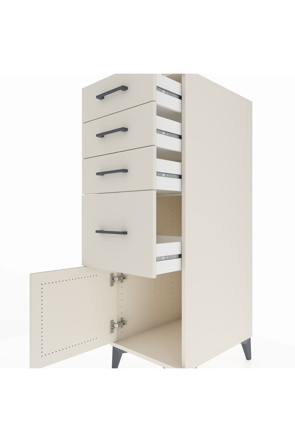 Kronos Dolap 4 Çekmeceli Tek Kapaklı 44x59x134 - S82M018V1C
