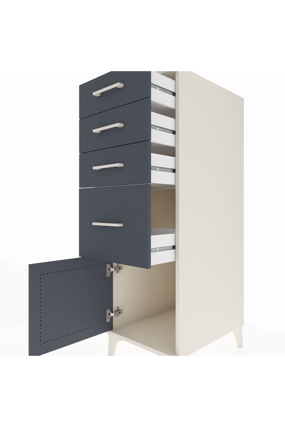 Kronos Dolap 4 Çekmeceli Tek Kapaklı 44x59x134 - S82M018V2C