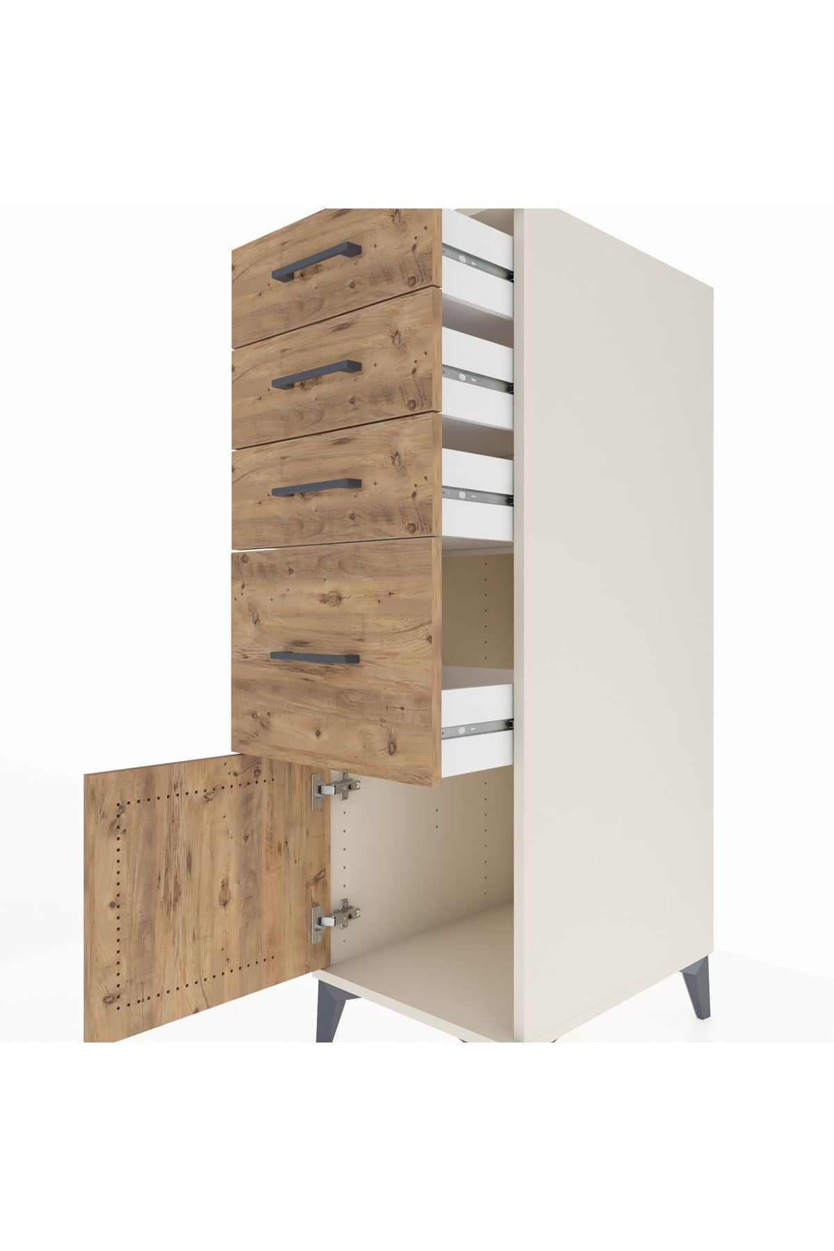 Kronos Dolap 4 Çekmeceli Tek Kapaklı 44x59x134 - S82M018V3C