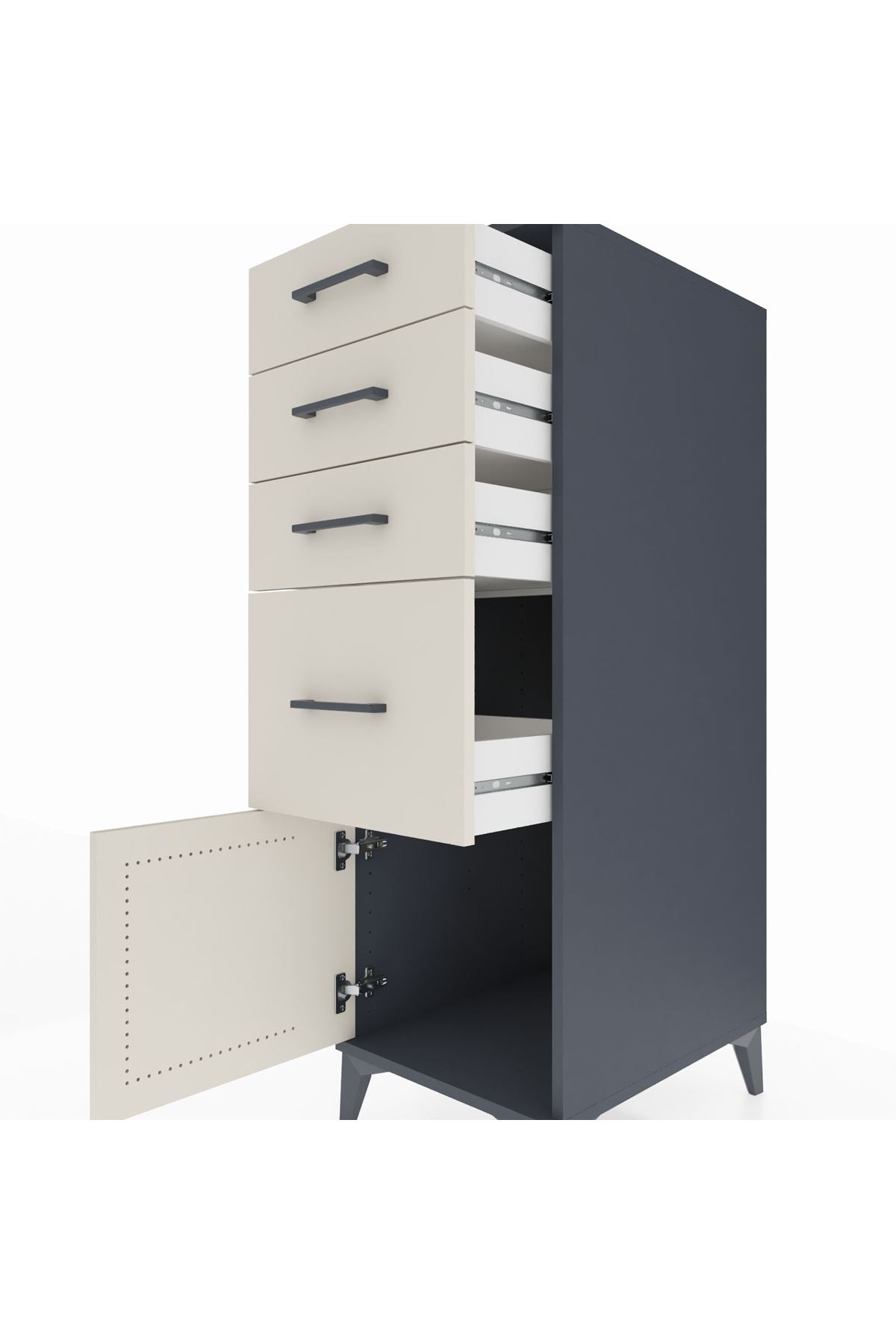 Kronos Dolap 4 Çekmeceli Tek Kapaklı 44x59x134 - S82M018V4C