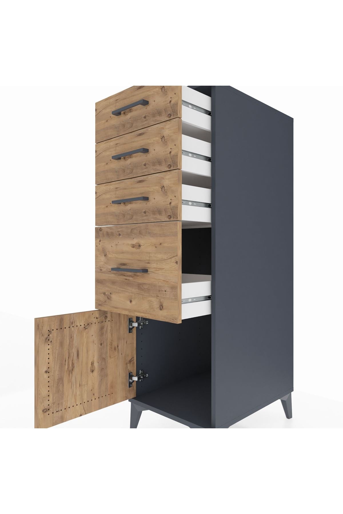 Kronos Dolap 4 Çekmeceli Tek Kapaklı 44x59x134 - S82M018V6C