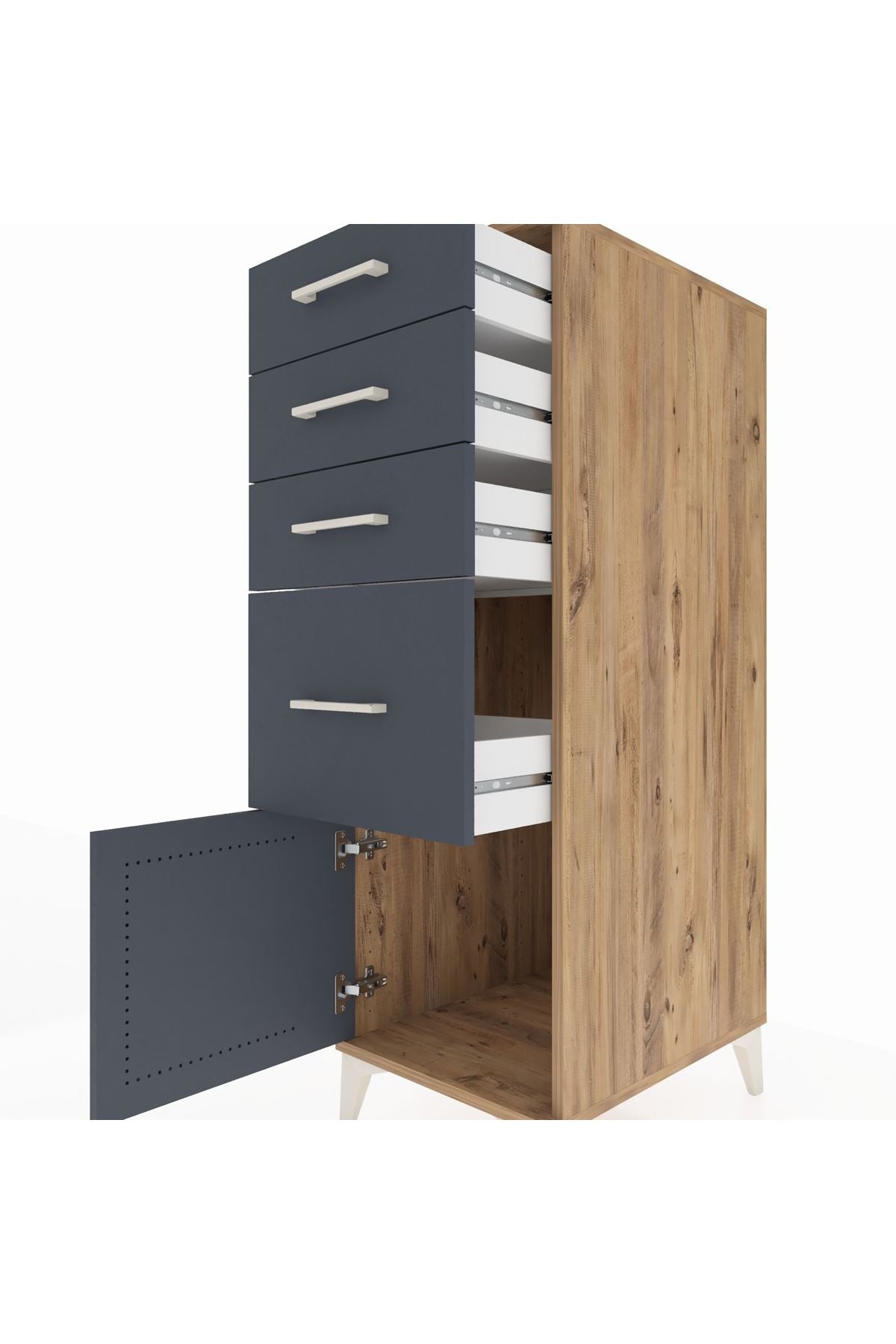 Kronos Dolap 4 Çekmeceli Tek Kapaklı 44x59x134 - S82M018V8C