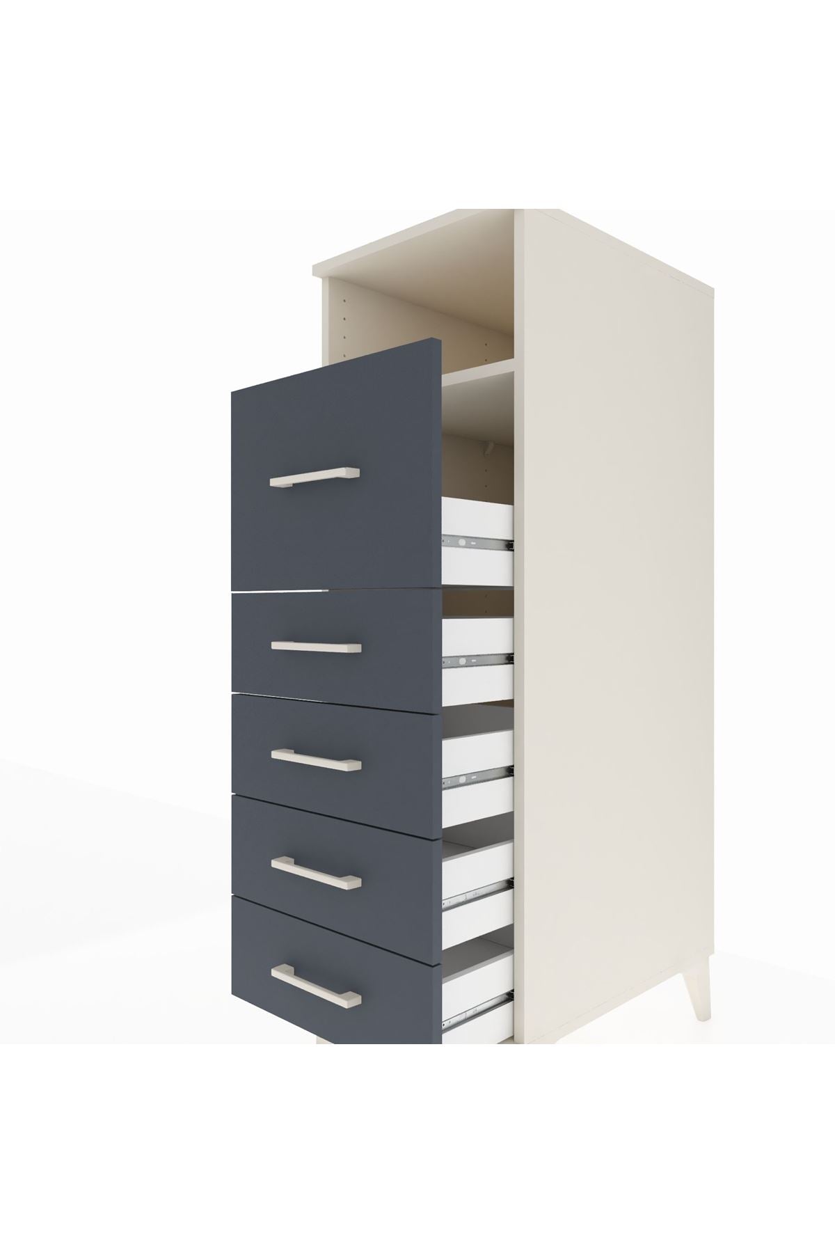 Kronos Dolap Tek Raflı 5 Çekmeceli 44x59x134 - S82M019V2C