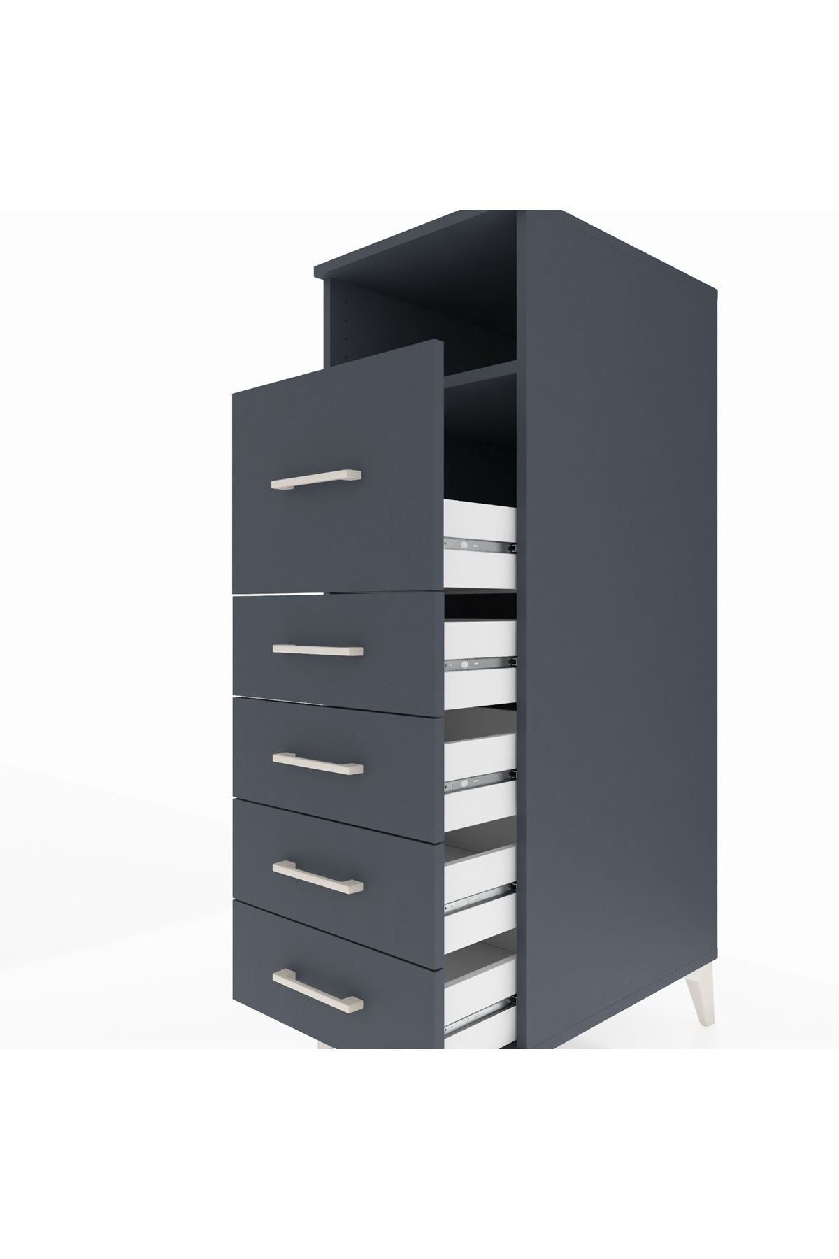 Kronos Dolap Tek Raflı 5 Çekmeceli 44x59x134 - S82M019V5C