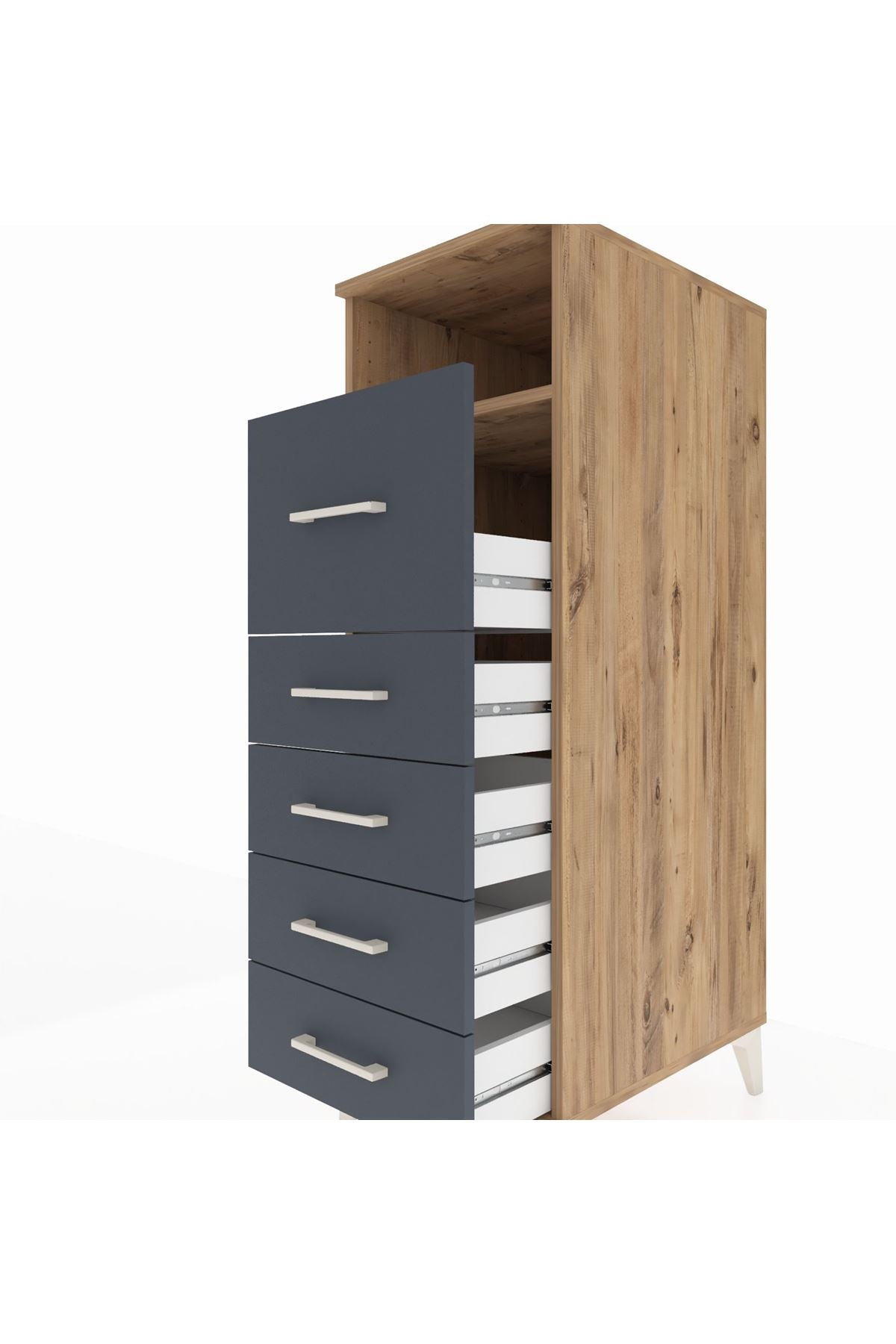 Kronos Dolap Tek Raflı 5 Çekmeceli 44x59x134 - S82M019V8C