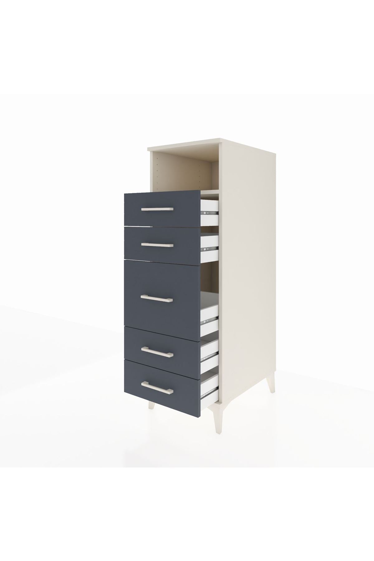 Kronos Dolap Tek Raflı 5 Çekmeceli 44x59x134 - S82M020V2C